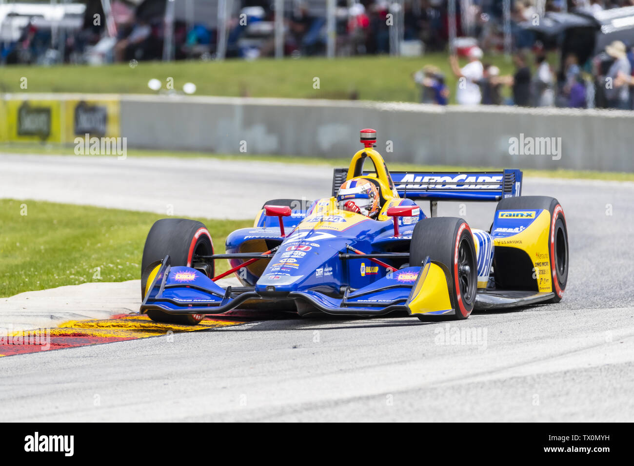 Elkhart Lake, Wisconsin, USA. 23rd June, 2019. The NTT IndyCar Series teams take to the track to race for the REV Group Grand Prix at Road America in Elkhart Lake Wisconsin. (Credit Image: © Walter G Arce Sr Asp Inc/ASP) Credit: ZUMA Press, Inc./Alamy Live News Stock Photo