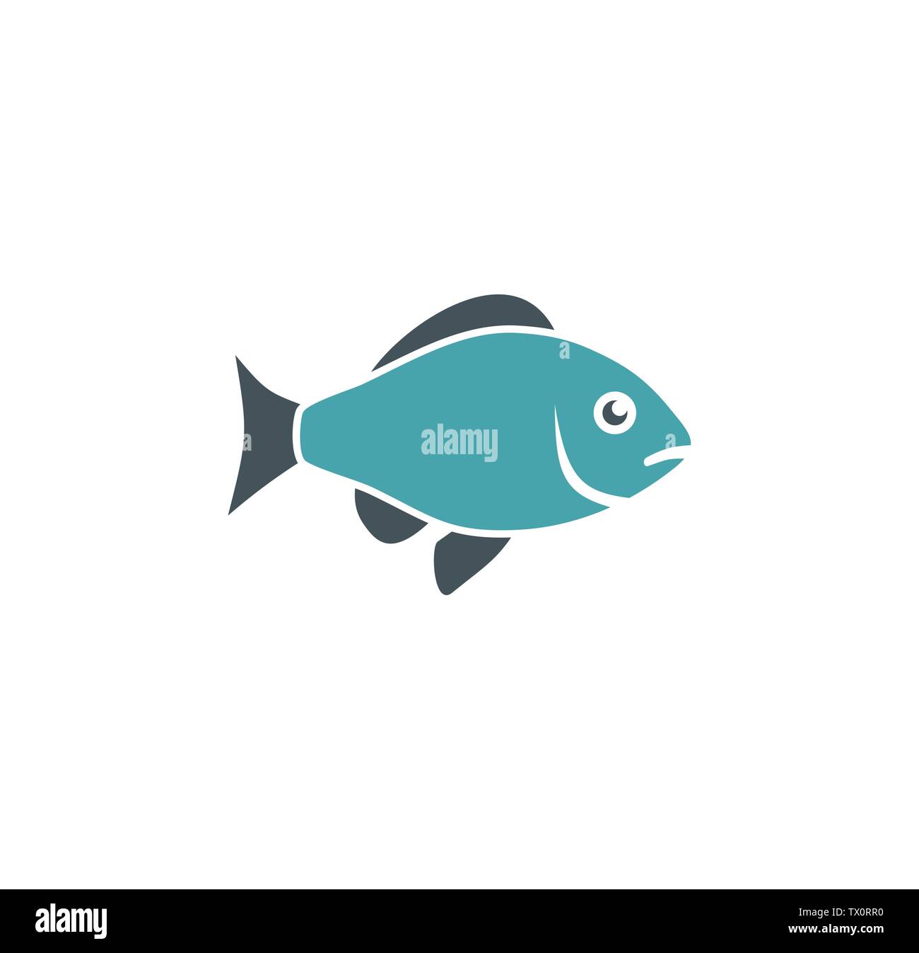 Fish related icon on background for graphic and web design. Simple ...