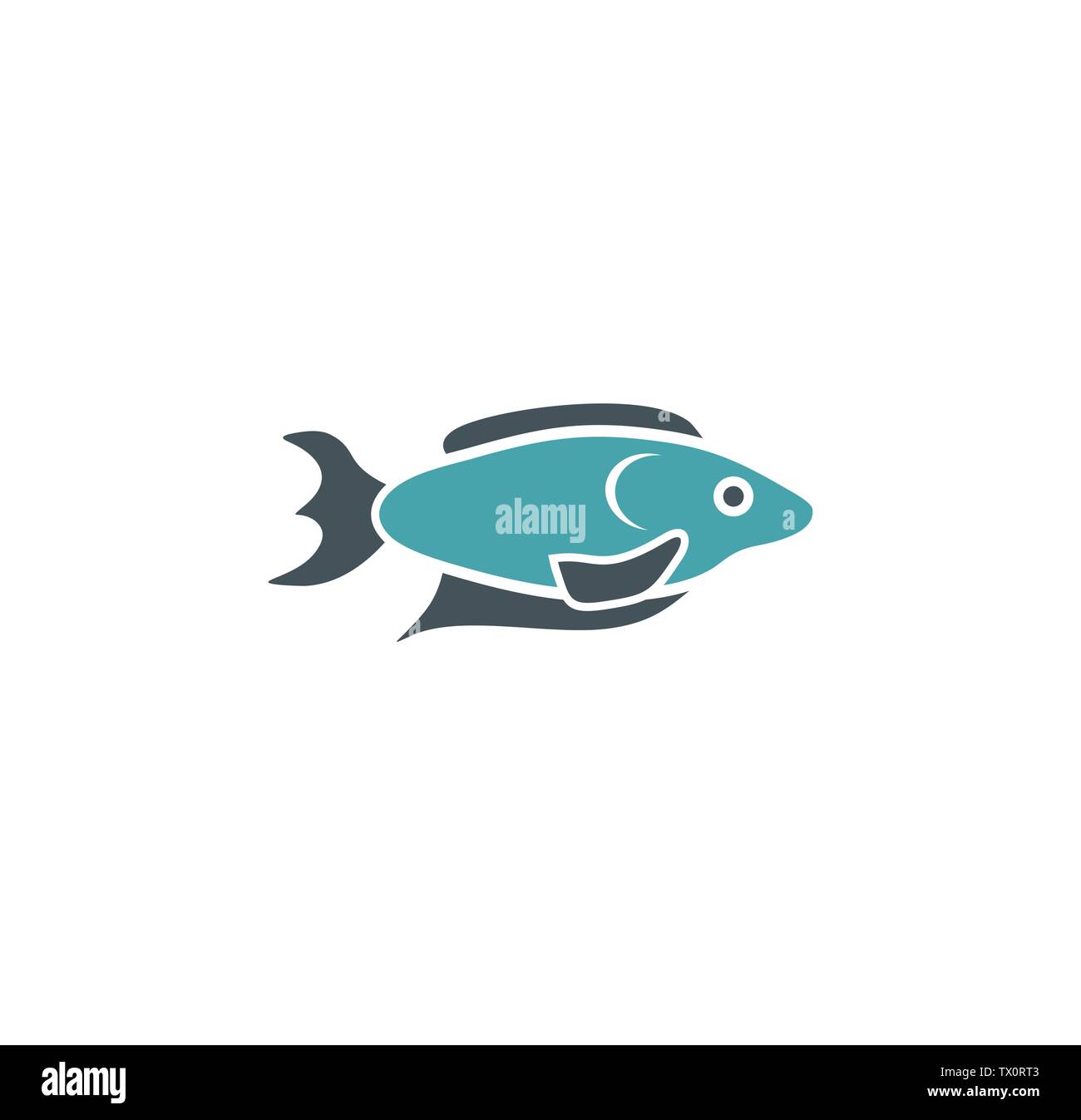 Fish related icon on background for graphic and web design. Simple ...