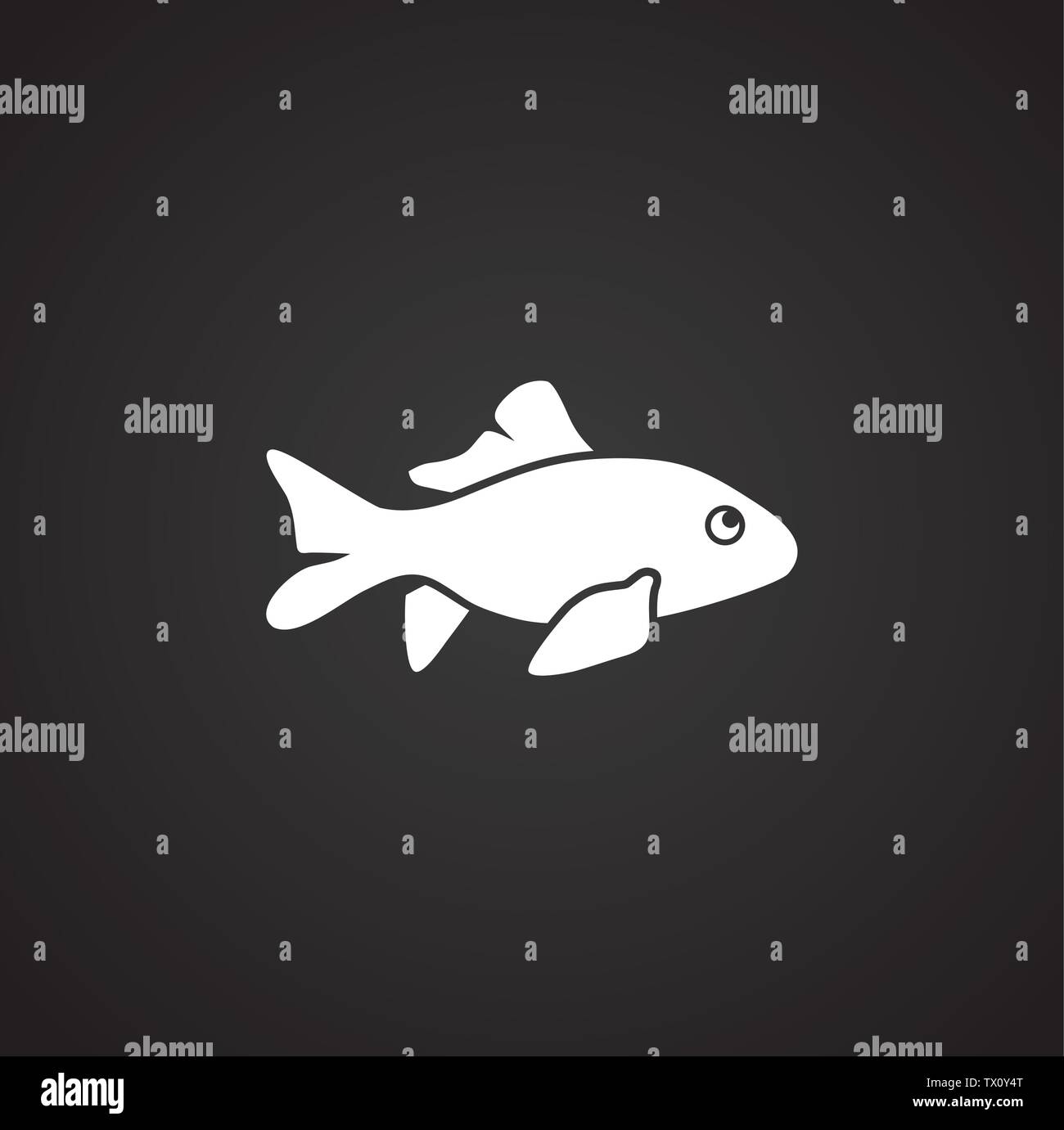 Fish related icon on background for graphic and web design. Simple ...