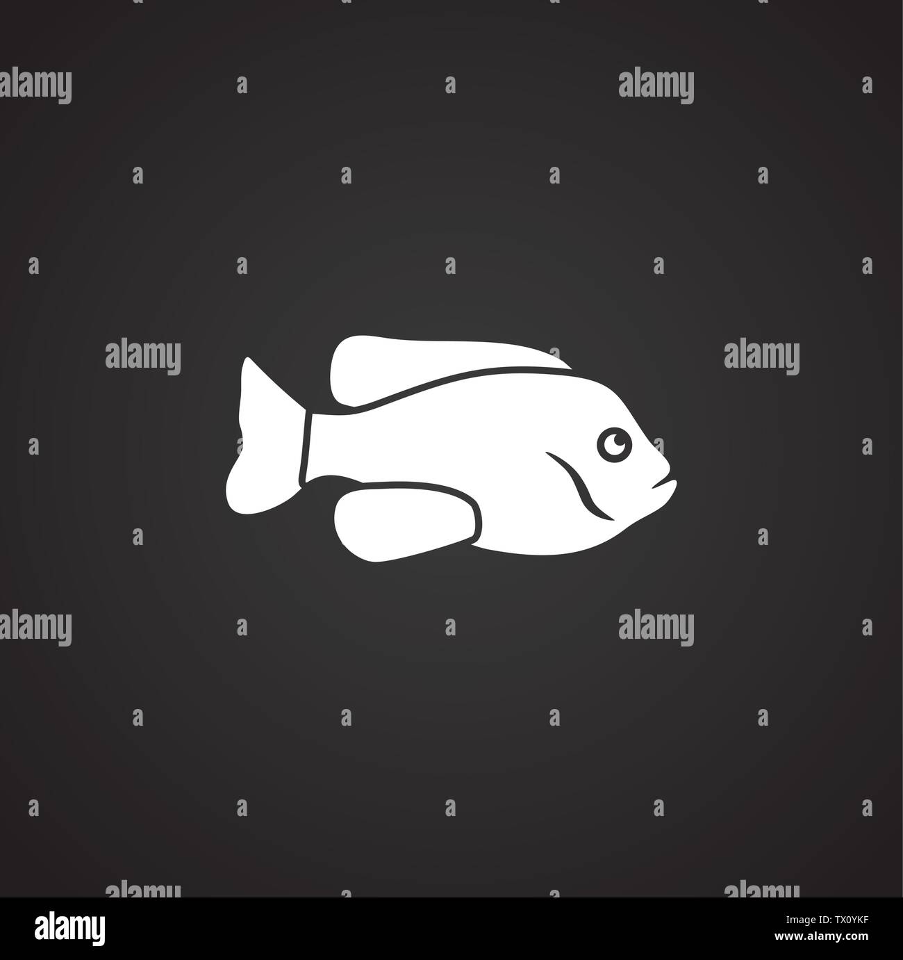 Fish related icon on background for graphic and web design. Simple ...