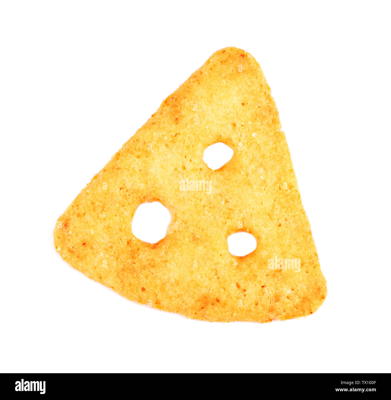 Cheese cracker isolated on white Stock Photo