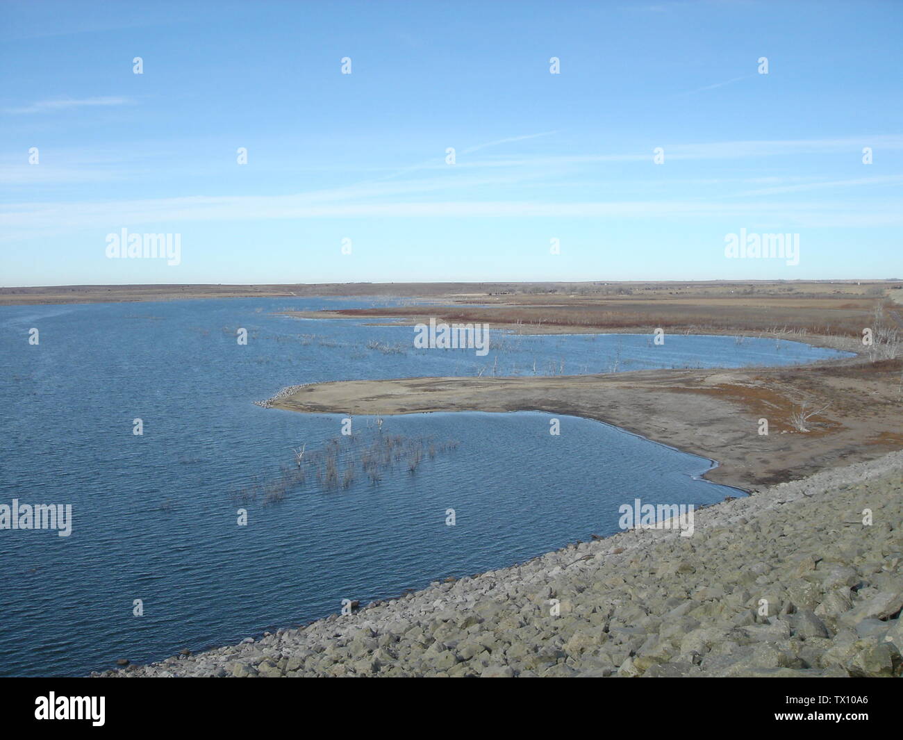 A View Of The Cedar Bluff Reservoir High Resolution Stock Photography
