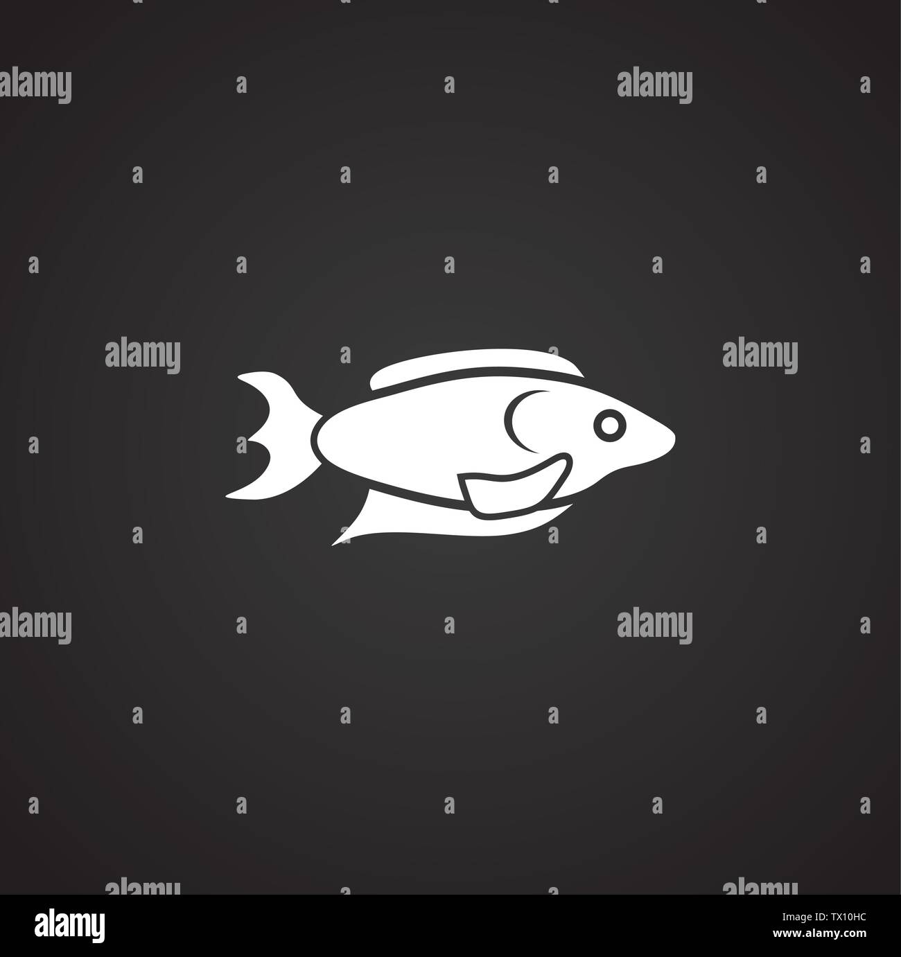Fish related icon on background for graphic and web design. Simple ...