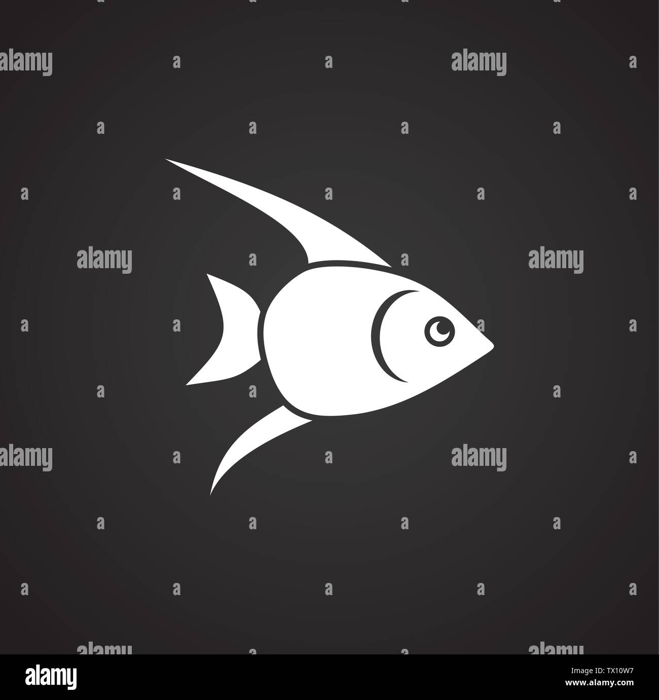 Fish related icon on background for graphic and web design. Simple ...
