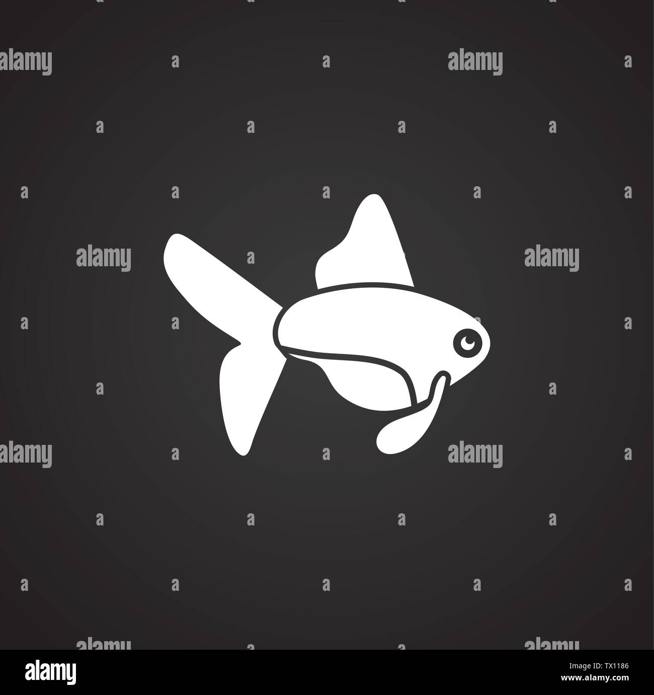Fish related icon on background for graphic and web design. Simple ...