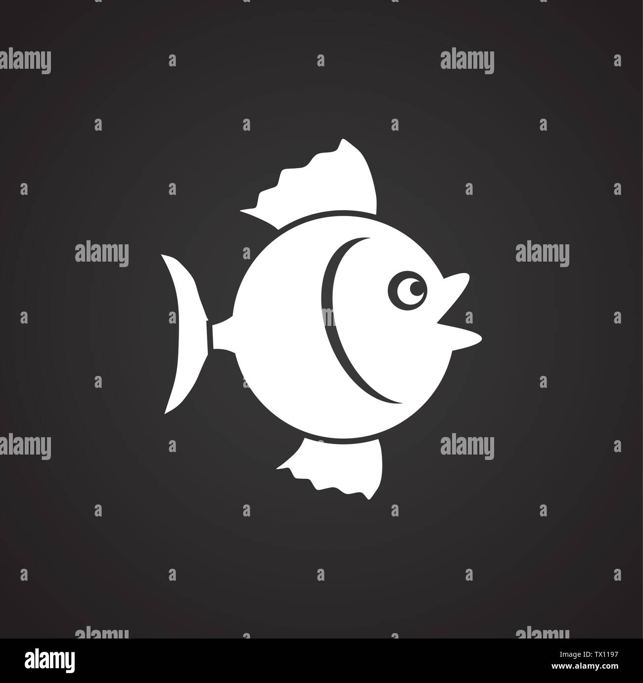 Fish related icon on background for graphic and web design. Simple ...