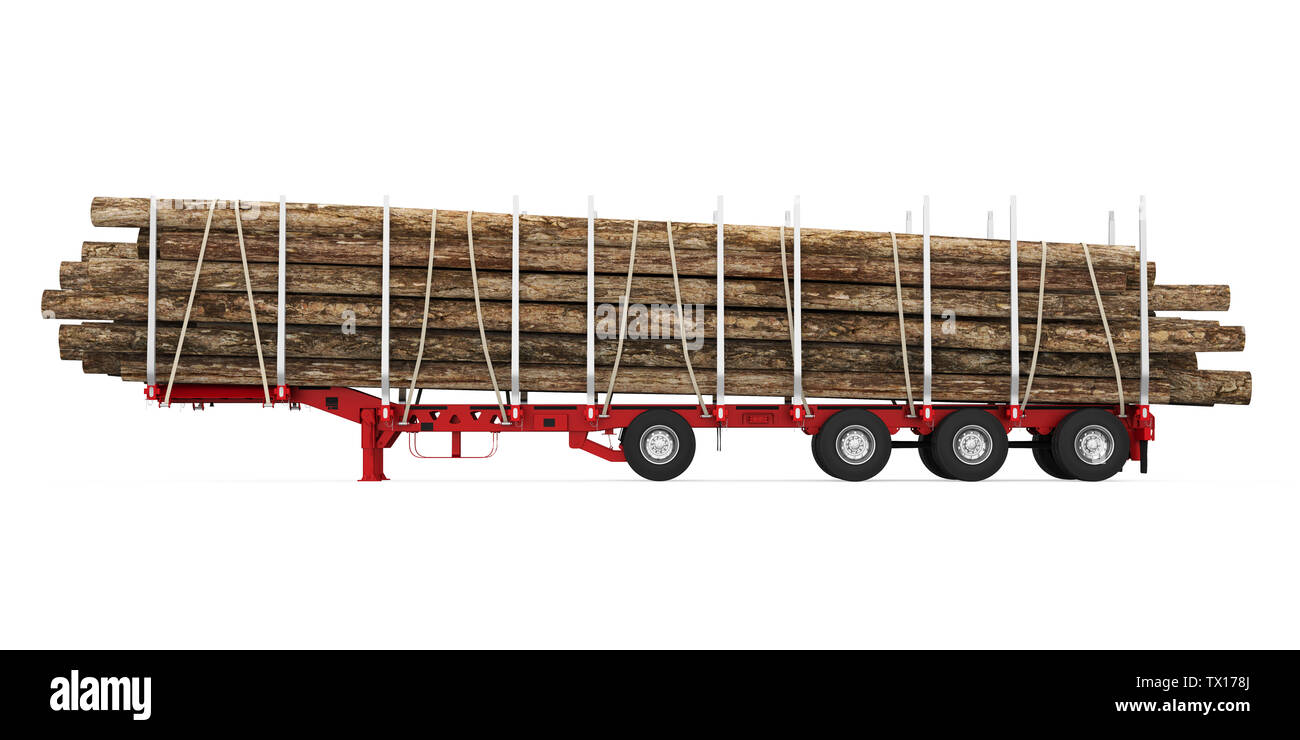 Logging Truck Trailer Isolated Stock Photo - Alamy
