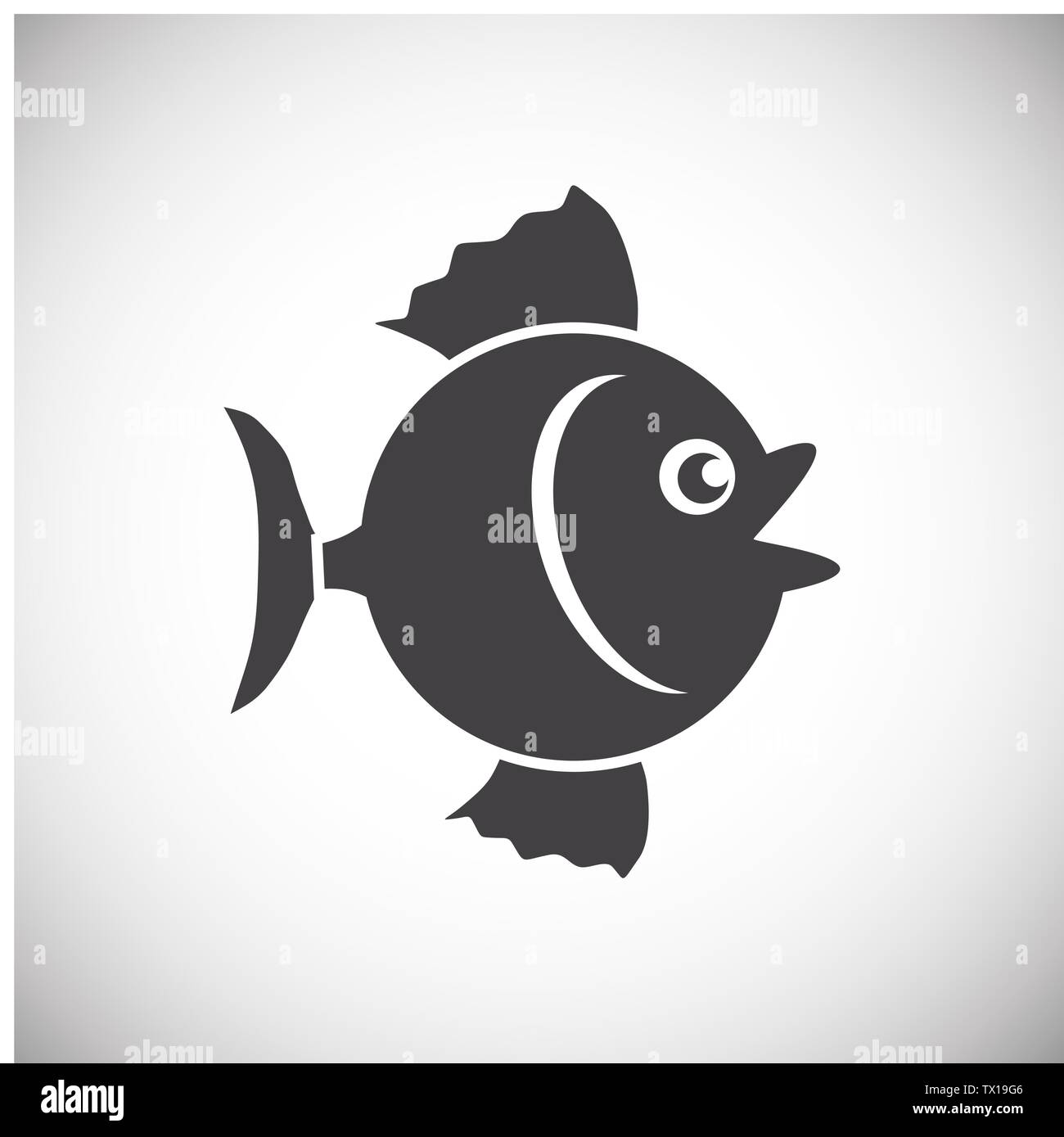 Fish related icon on background for graphic and web design. Simple ...