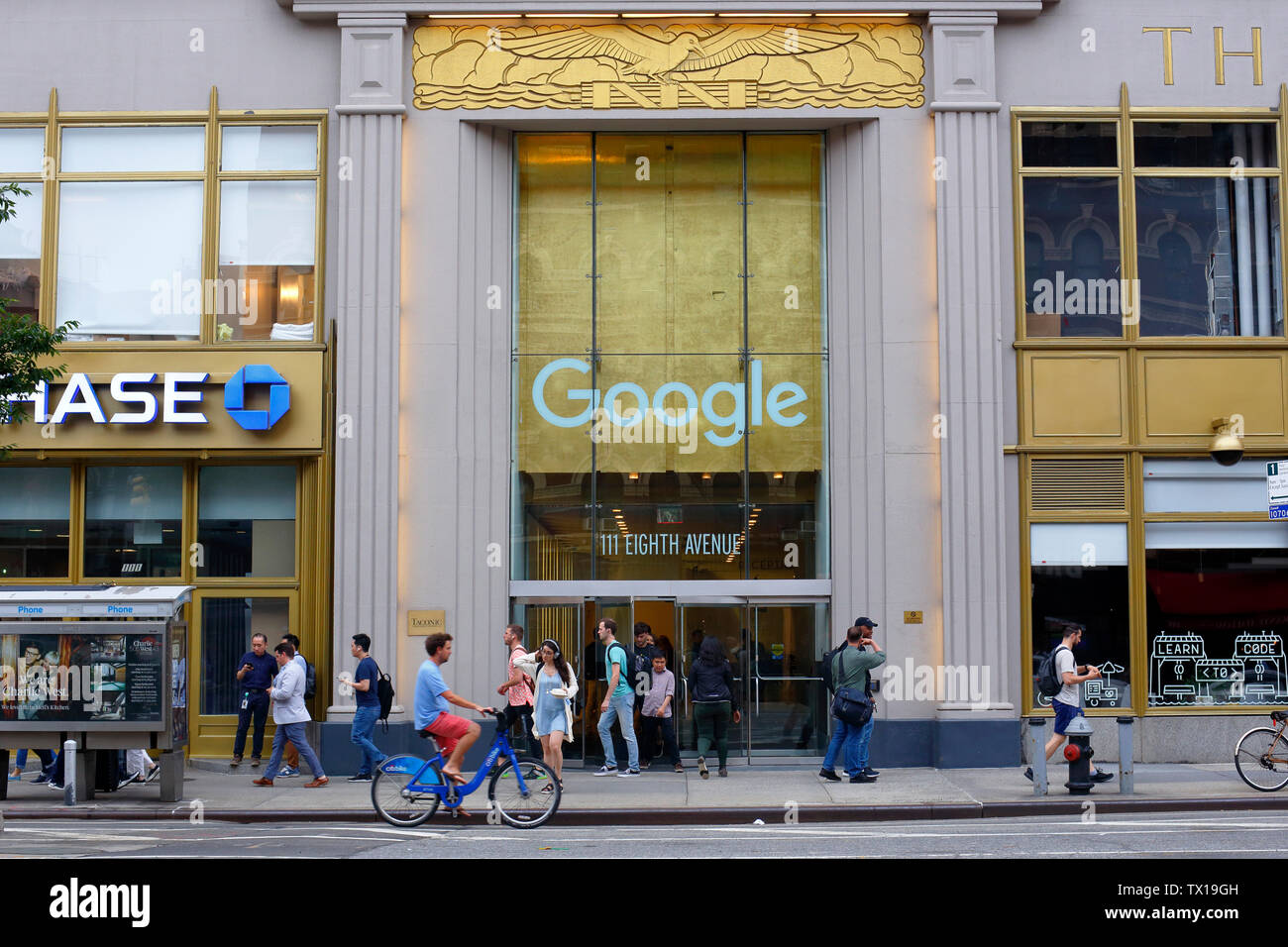 Google New York, 111 8th Ave, New York, NY Stock Photo