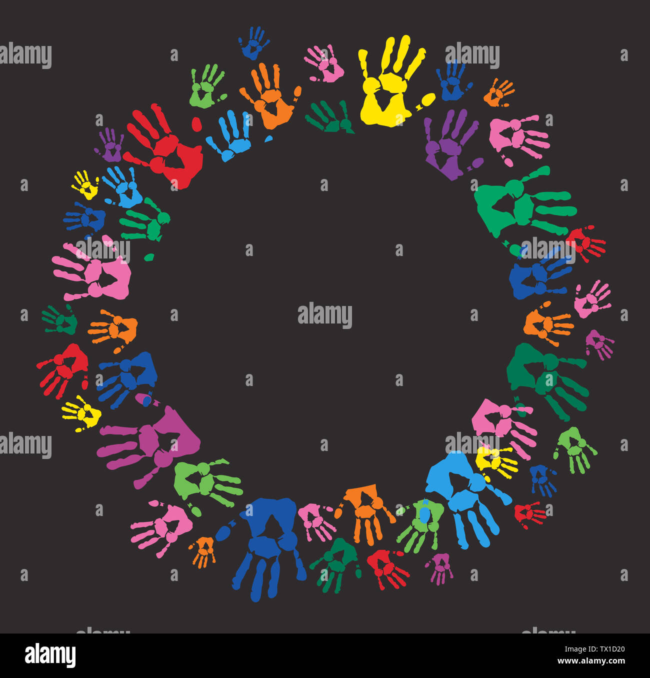 Abstract Background with Colorful Hand prints Stock Photo - Alamy