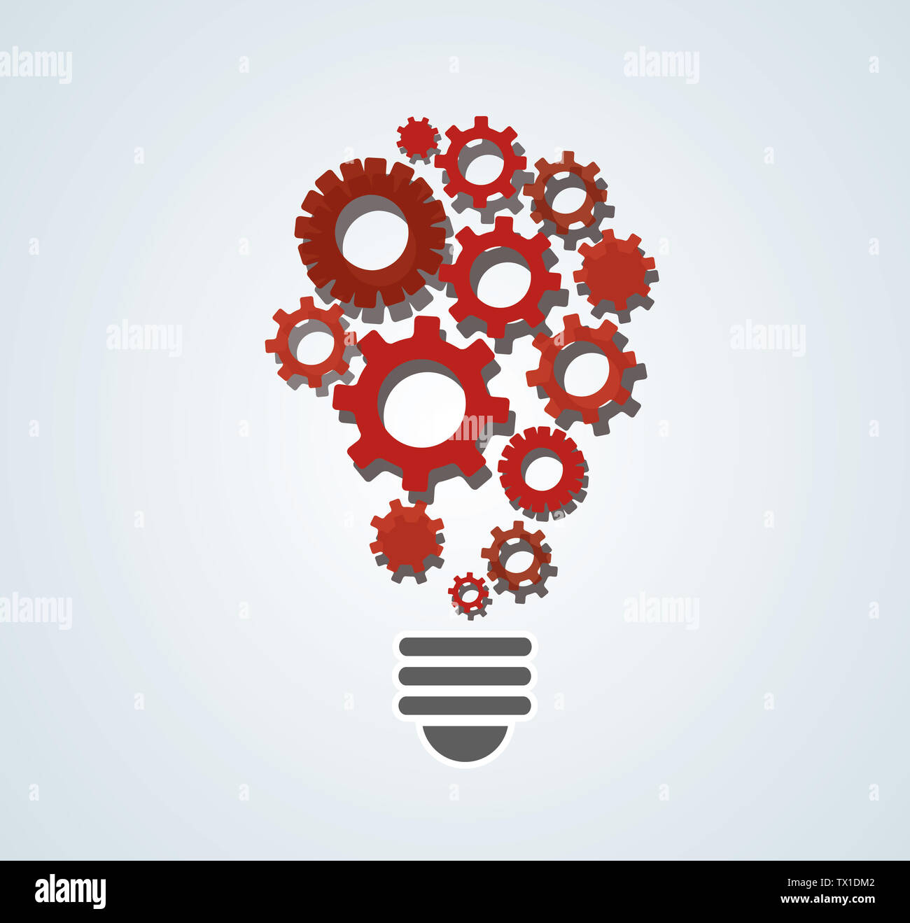 gears in light bulb shape , abstract gears concept of thinking Stock ...