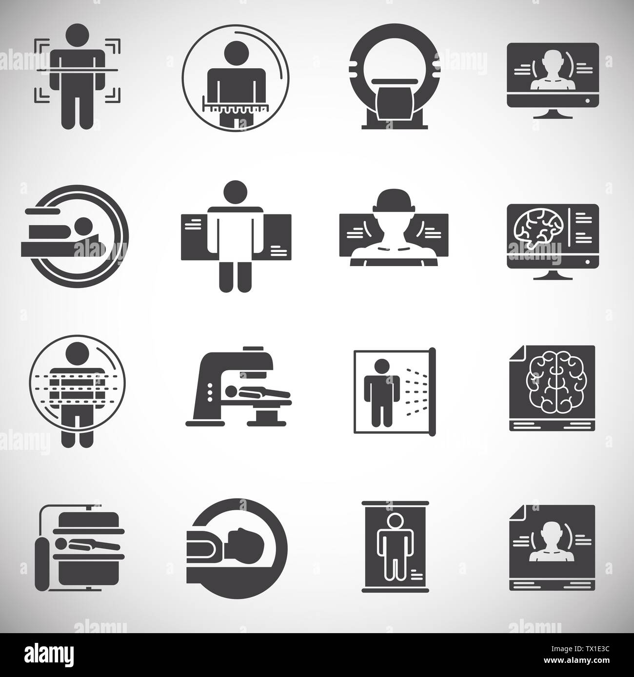 Body scan related icon set on background for graphic and web design ...
