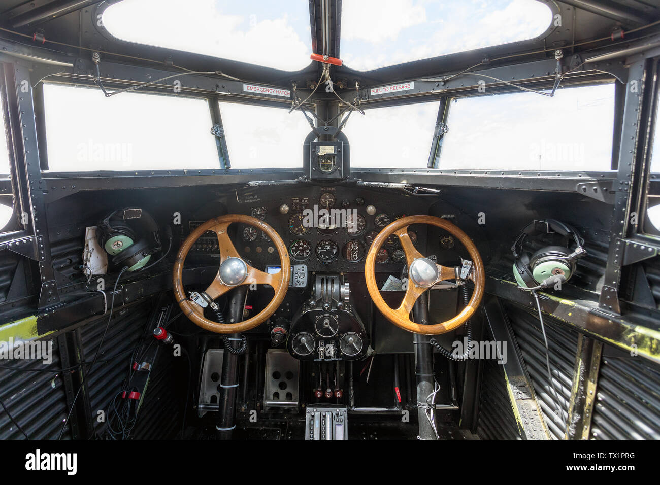 Ford Trimotor airplane visiting Southeast Iowa Regional Airport in