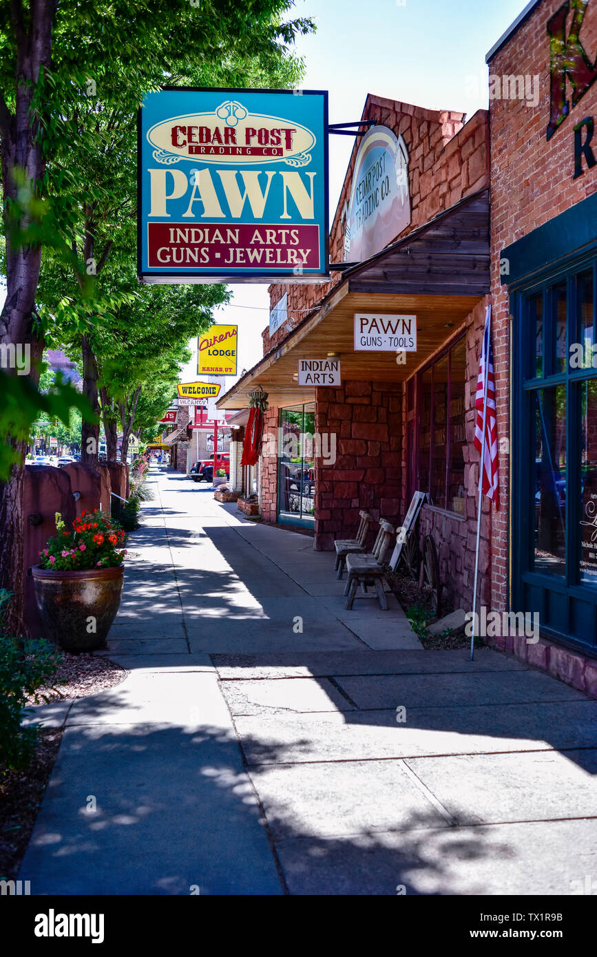 Cedar post Pawn Shop, Kanab Utah Stock Photo
