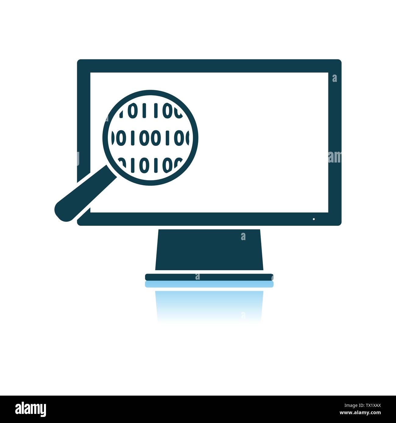 Data Analysing Icon. Shadow Reflection Design. Vector Illustration ...