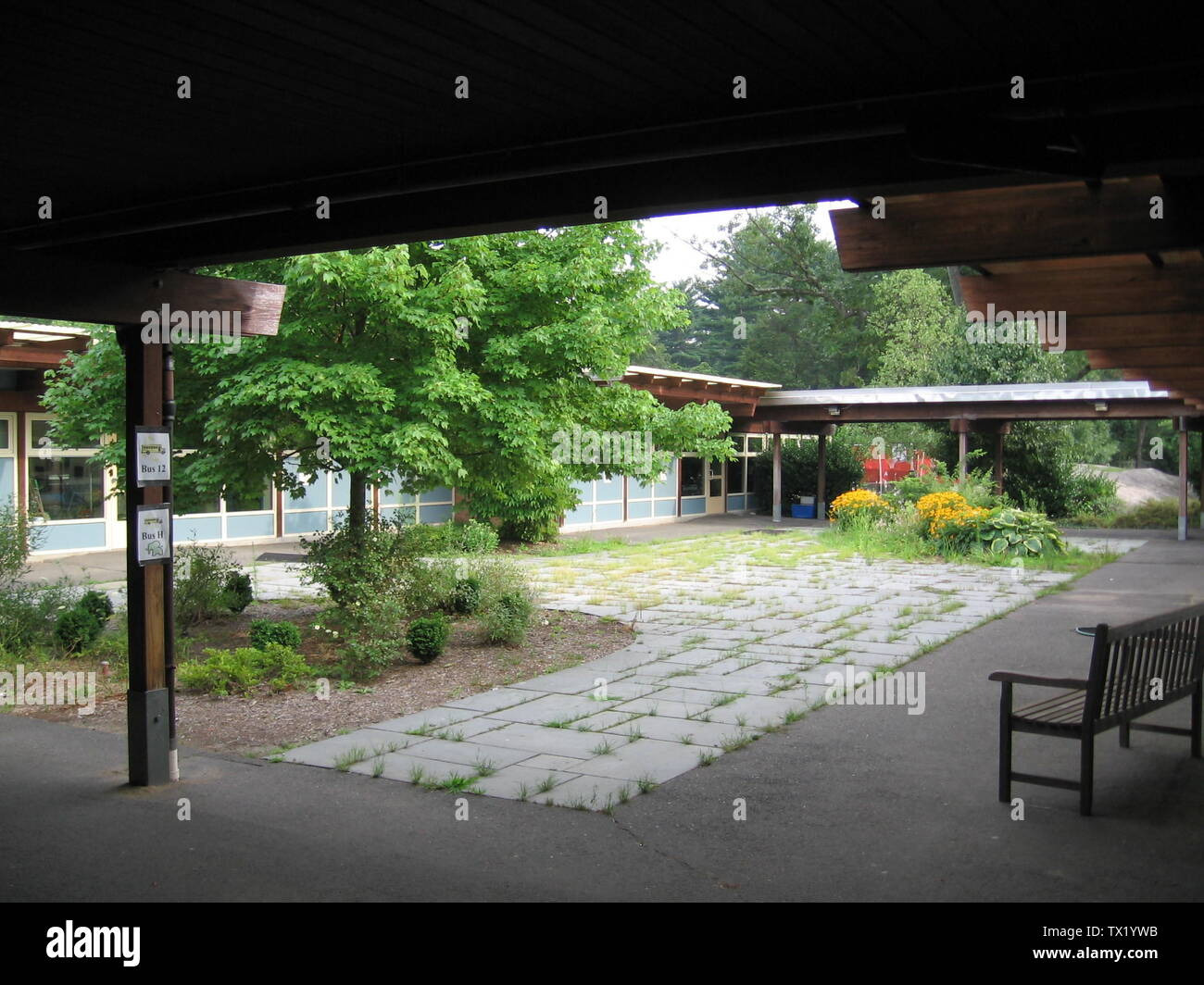 Tokeneke School in Darien, Connecticut Inner courtyard, just past the entrance and to the right