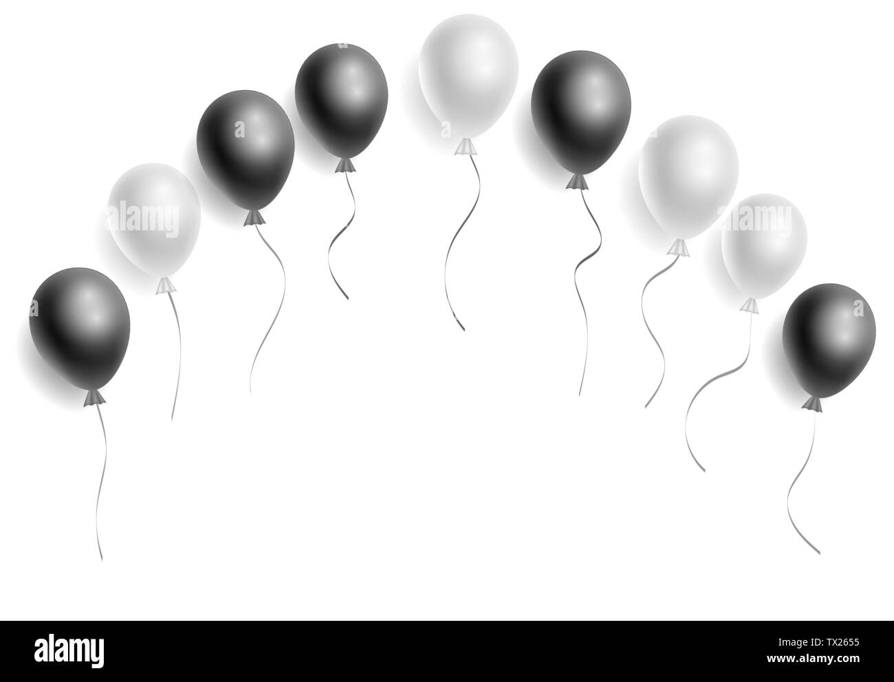 Vector realistic arch from white and black helium balloons. Free space for  the text. Three-dimensional illustration. Eps 10 Stock Vector Image & Art -  Alamy