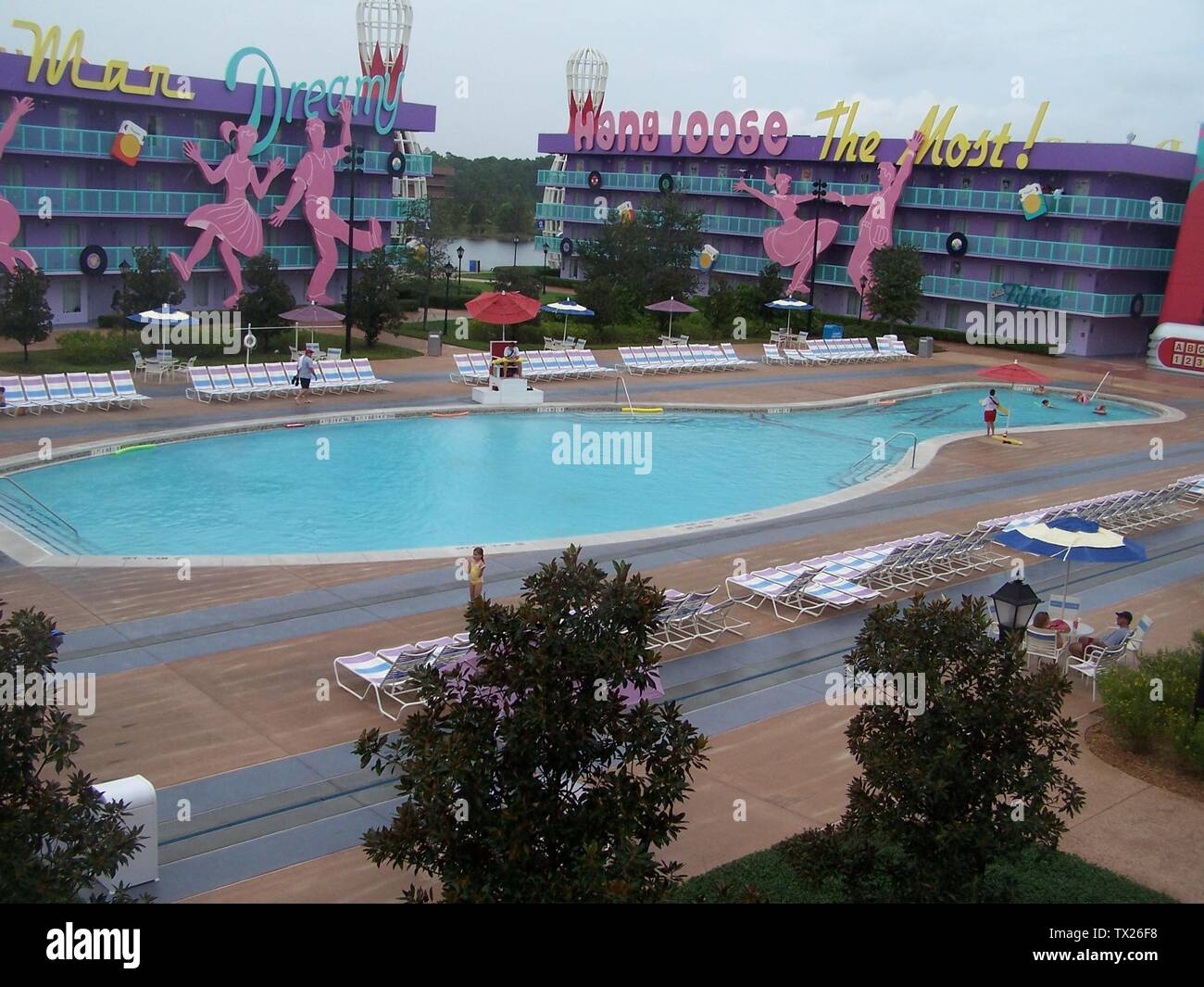 English 50 S Rooms And Pool From Disney Pop Century Restort