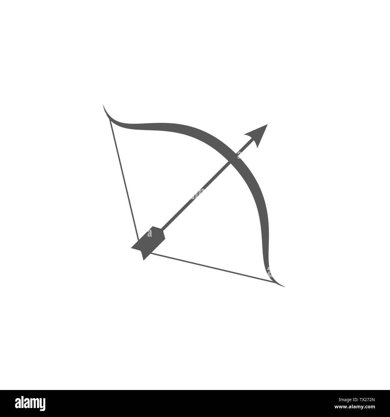 Bow and arrow icon on white background Stock Vector