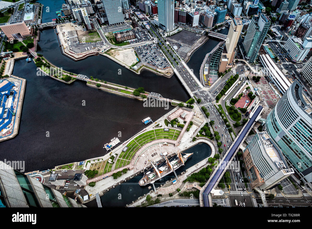 View of Commercial city appearance and transportation system hi-res stock ...