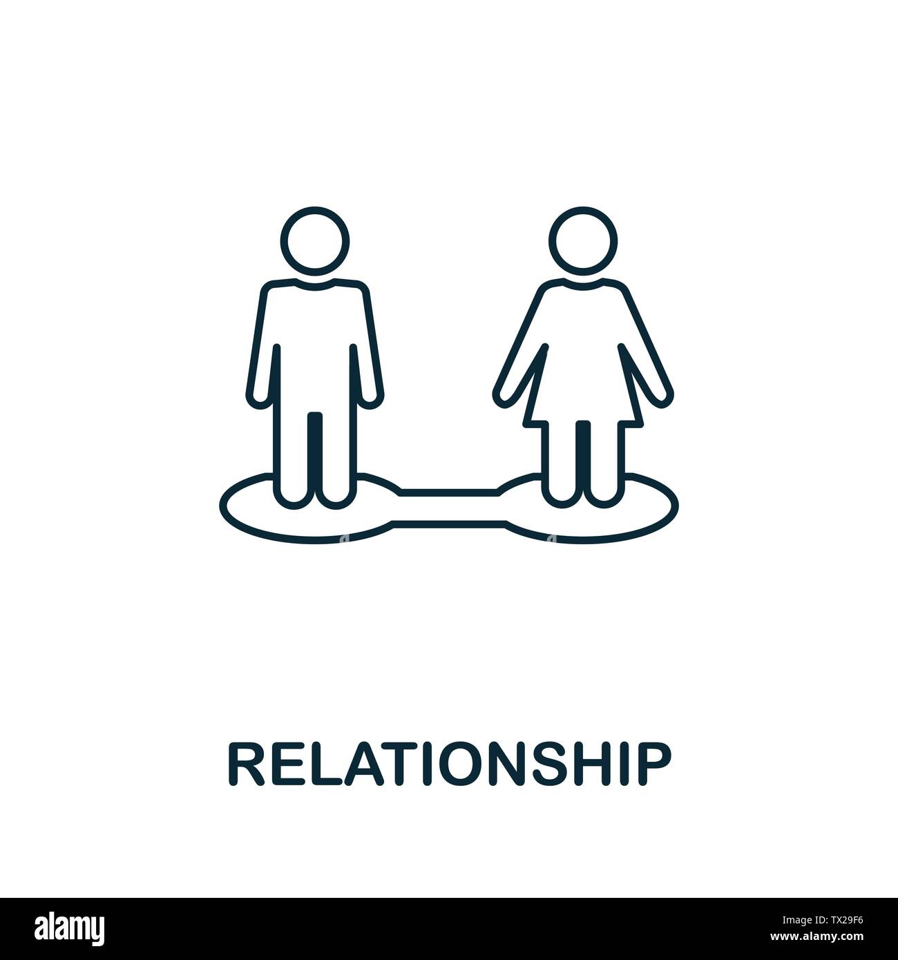 Relationship vector icon symbol in outline style. Creative sign from human resources icons