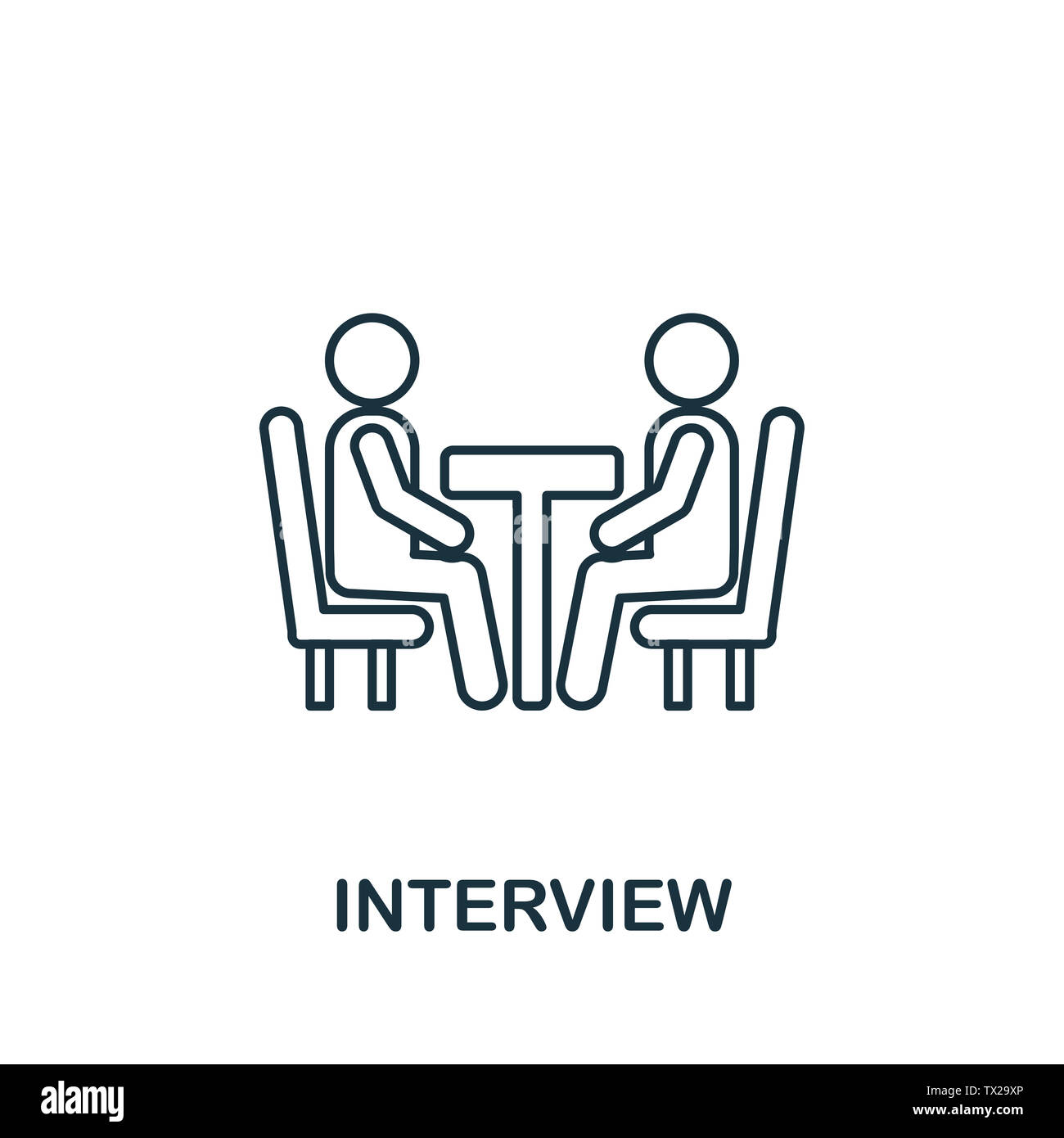 Interview icon symbol in outline style. Creative sign from human ...
