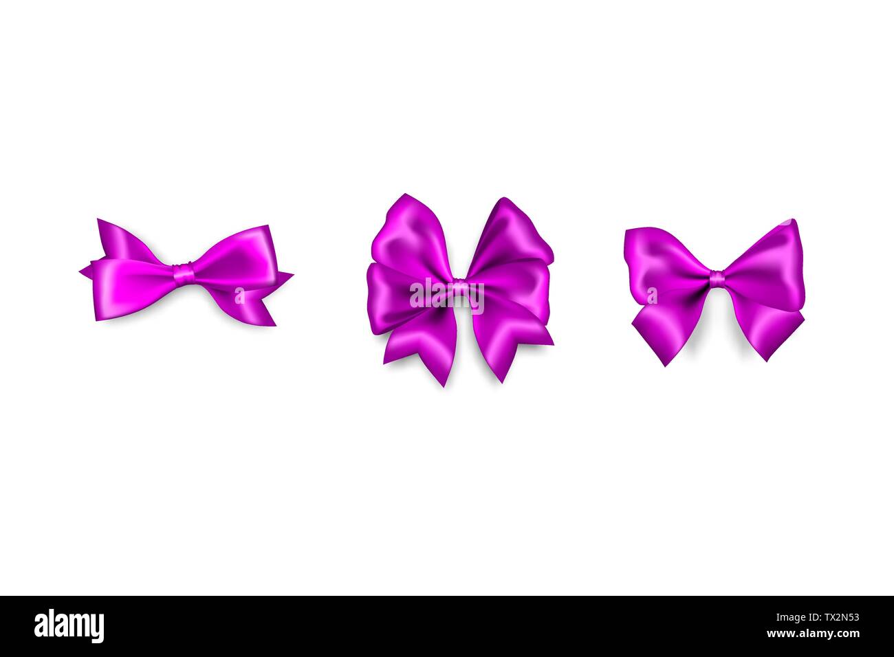 Holiday satin lavender lilac gift bow knot ribbon. Birthday realistic