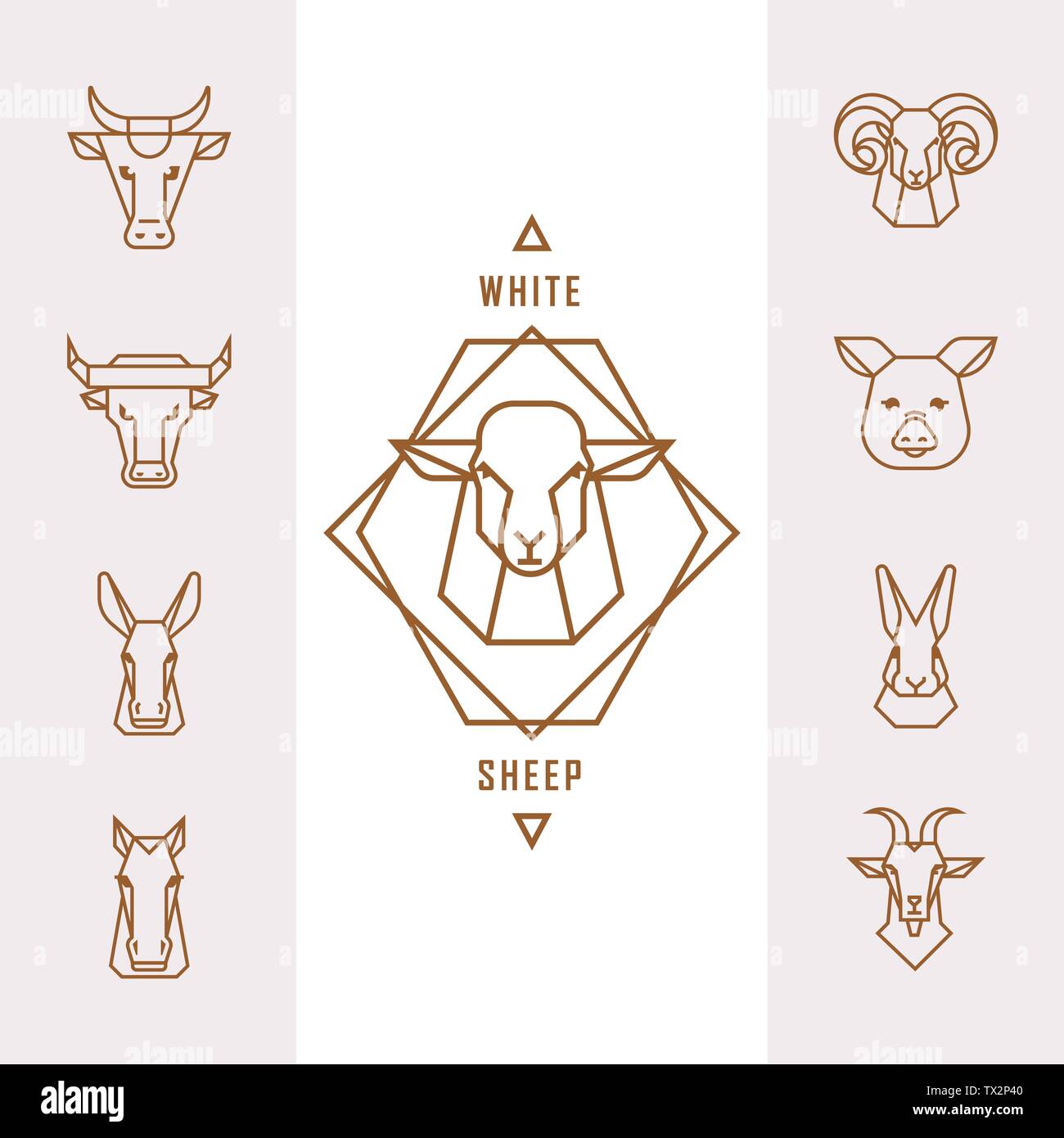 Big farm animals illustration vector set of 9 illustration Stock Vector ...