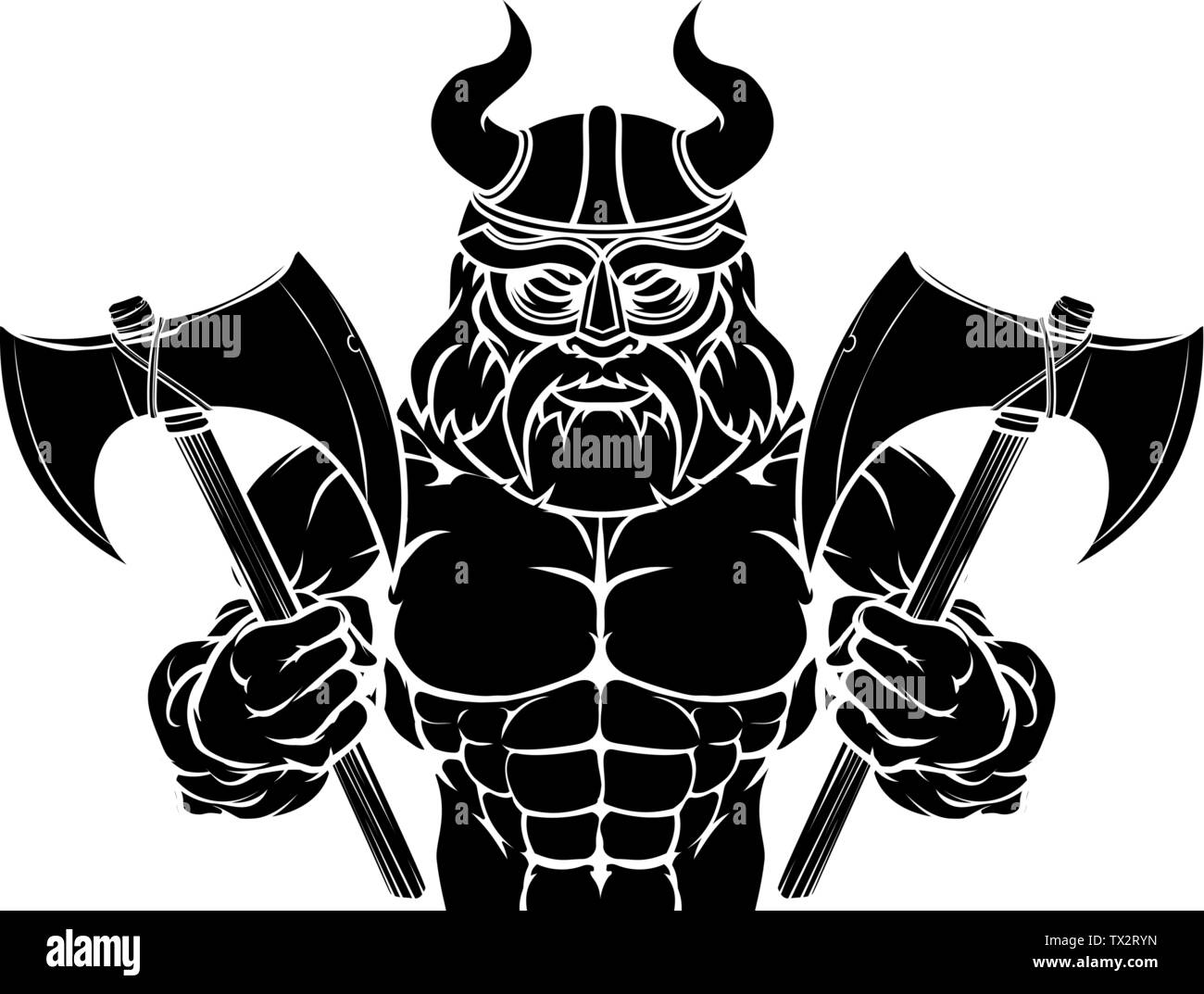 Viking Cartoon Sports Mascot Stock Vector