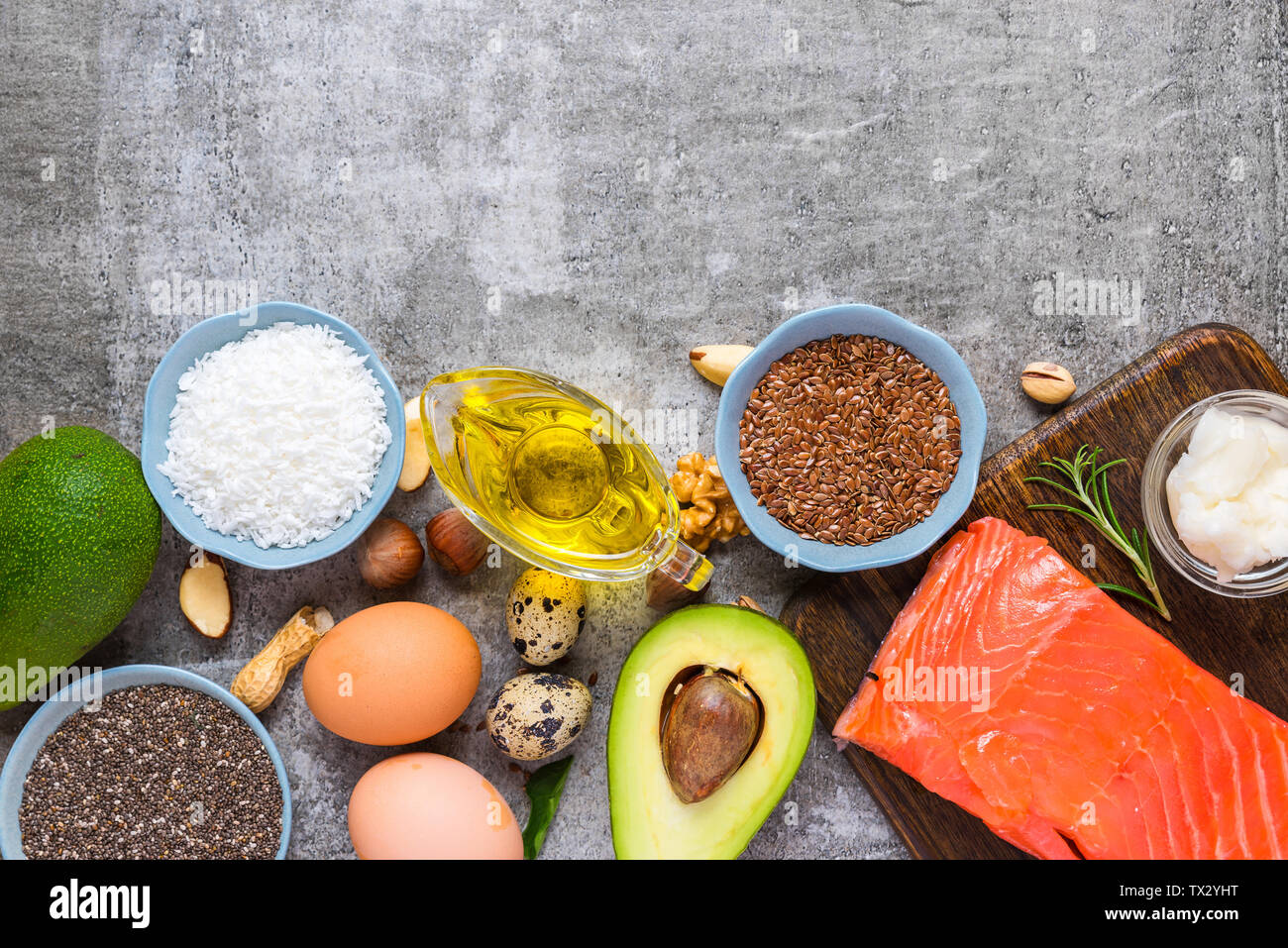food sources of omega 3 and unsaturated fats. Concept of healthy food
