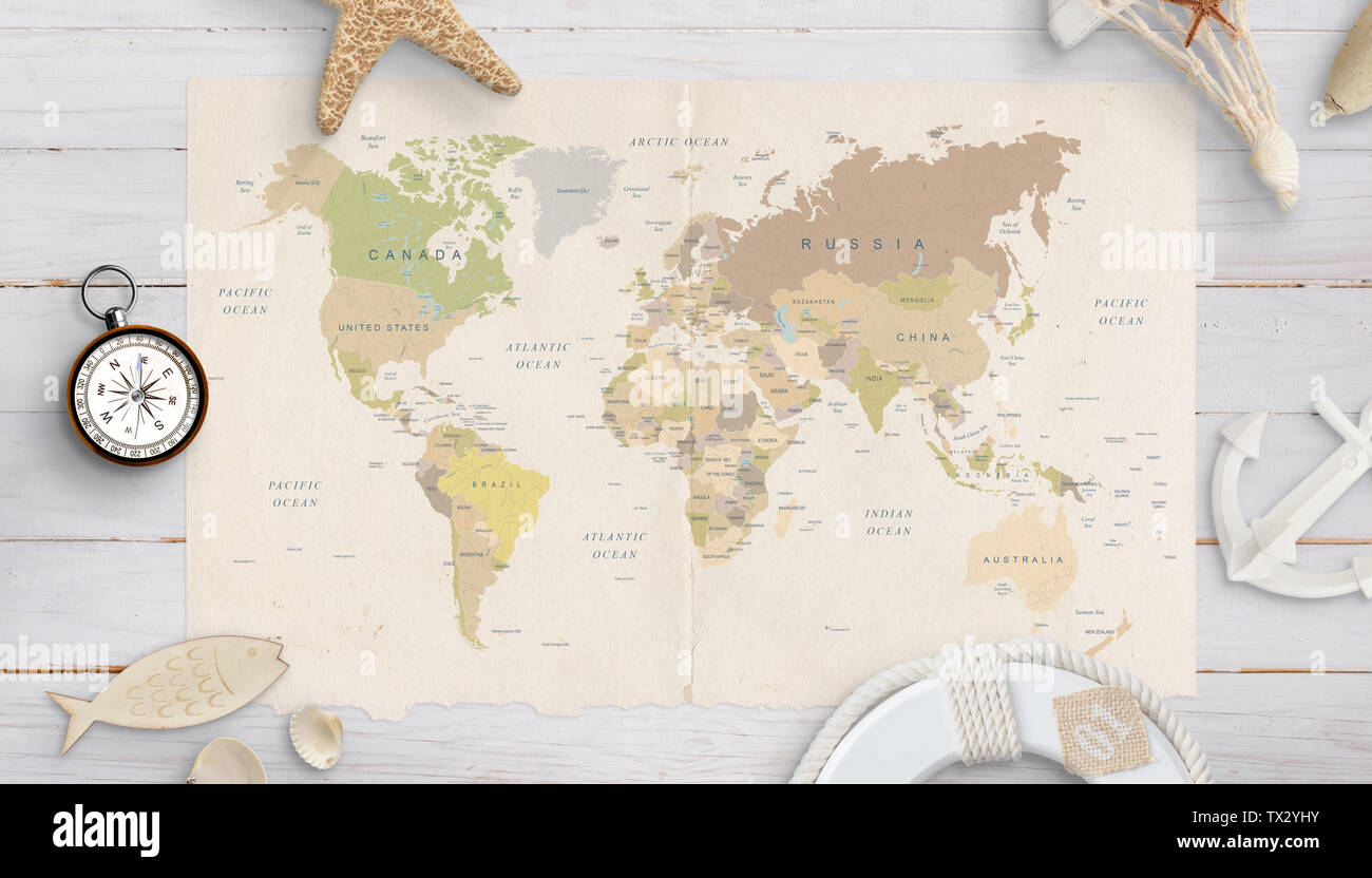 Flat earth map with countries hi-res stock photography and images - Alamy