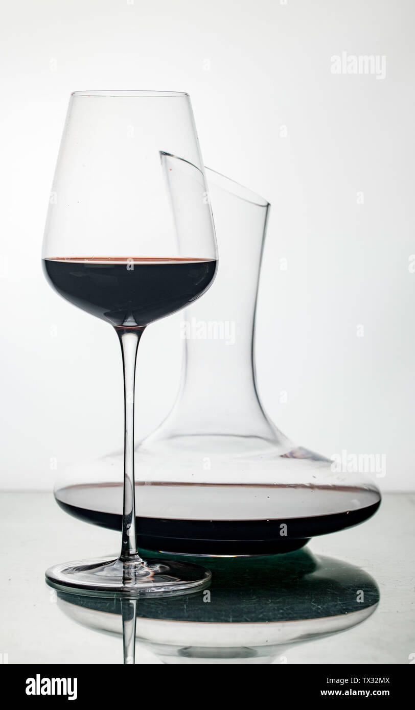 Backlight red wine Stock Photo