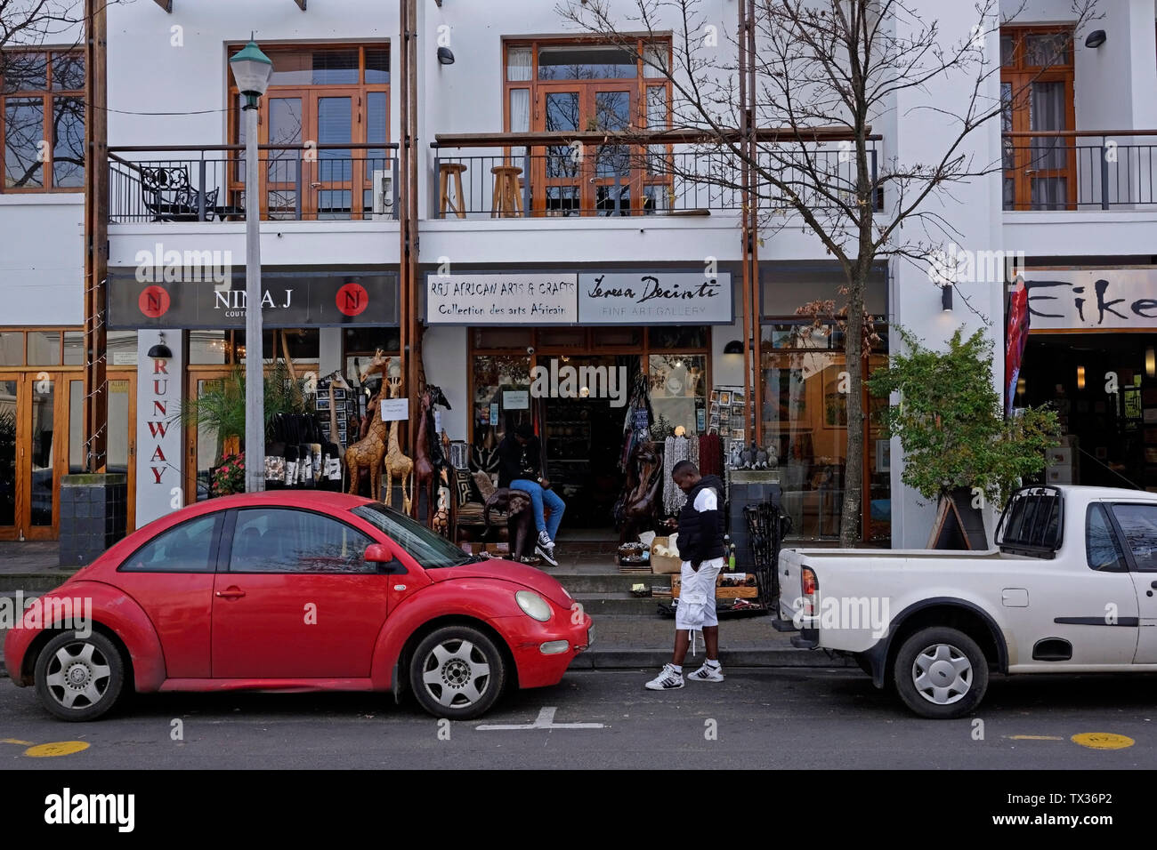 Shops and boutiques in Church Street, Stellenbosch, South Africa Stock