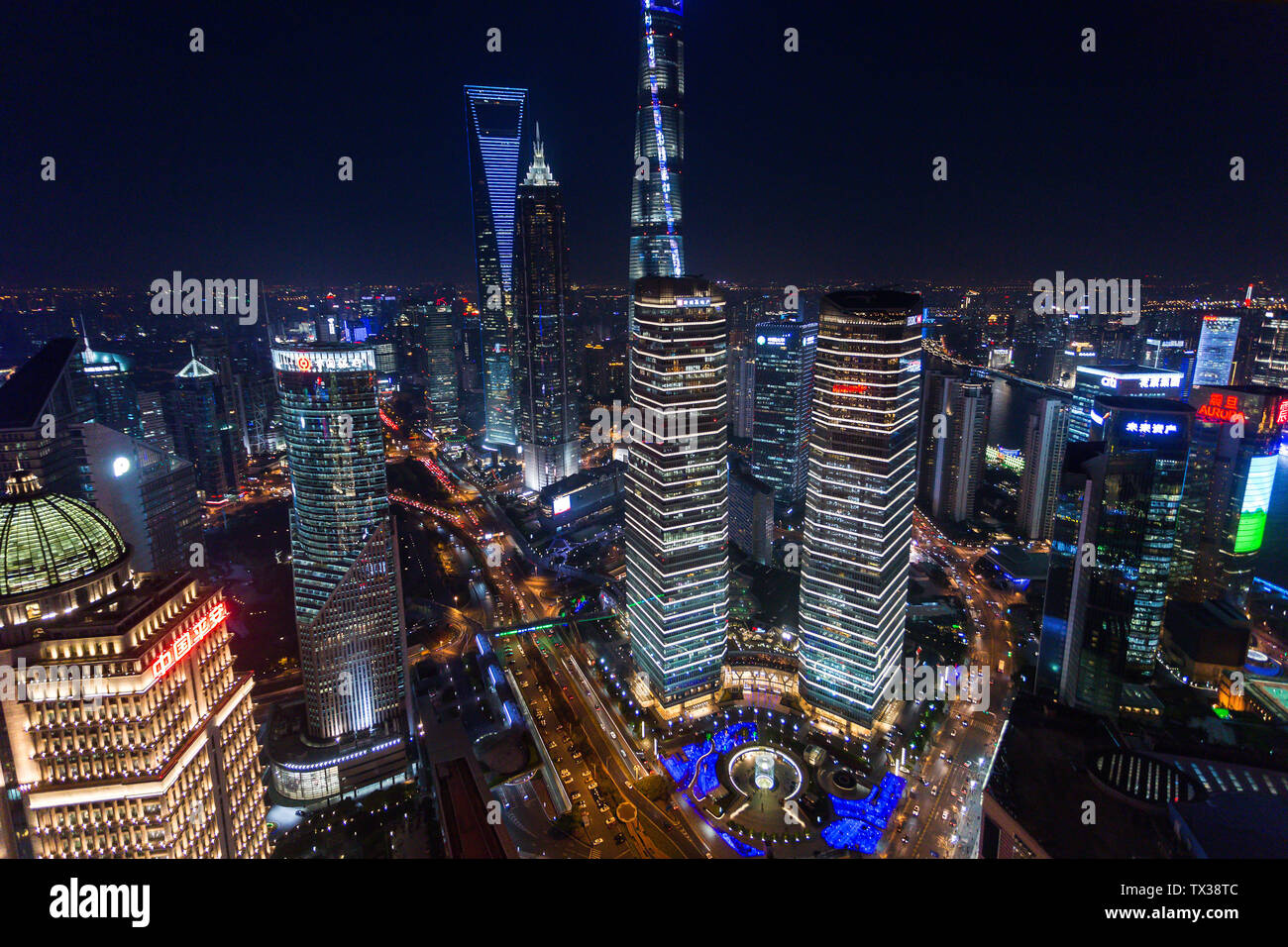 Shanghai City Scenery Shanghai Night Scene Stock Photo Alamy
