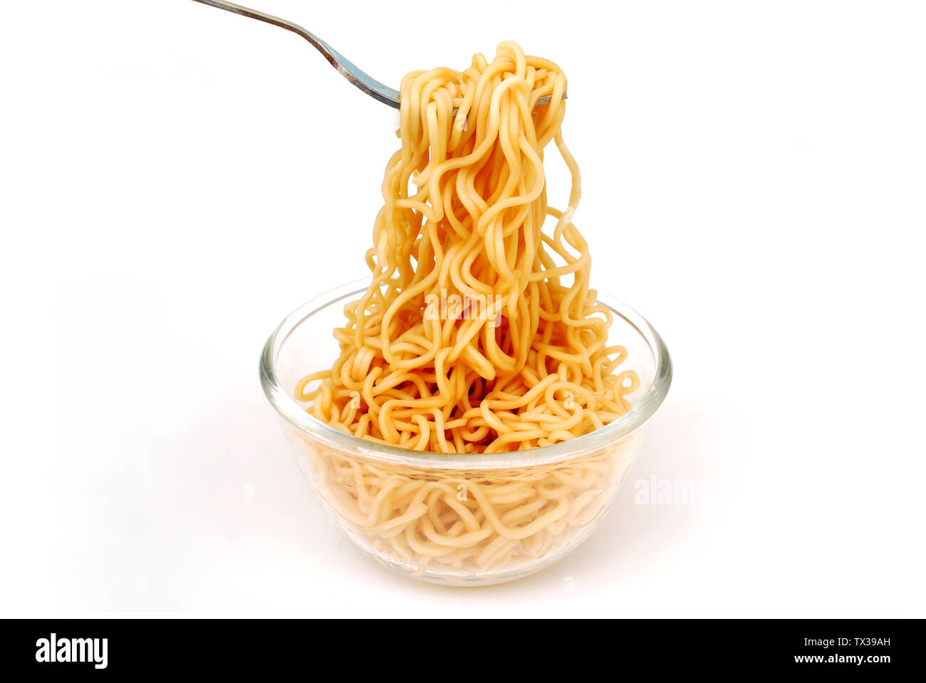 Instant noodles on white background Stock Photo Alamy