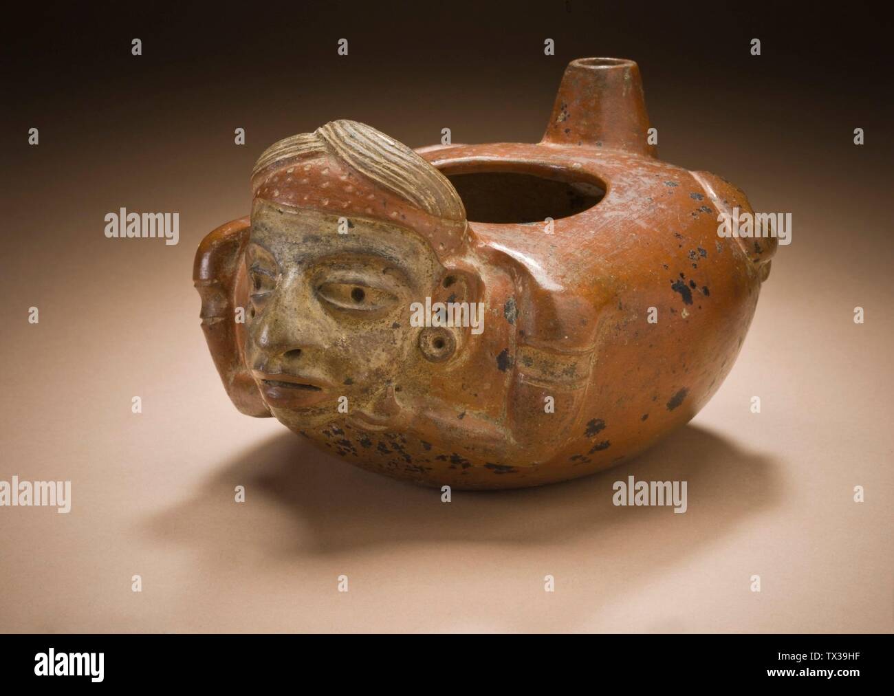 Figural Vessel with Spout (image 2 of 2);  Guatemala, Southern Highlands, Maya, 100-300 Furnishings; Serviceware Burnished and slipped ceramic 4 1/8 x 6 3/4 x 5 1/2 in. (10.48 x 17.15 x 13.97 cm) Purchased with funds provided by the Joan Palevsky Bequest (M.2006.101) Art of the Ancient Americas Currently on public view: Art of the Americas Building, floor 4; 100-300; Stock Photo