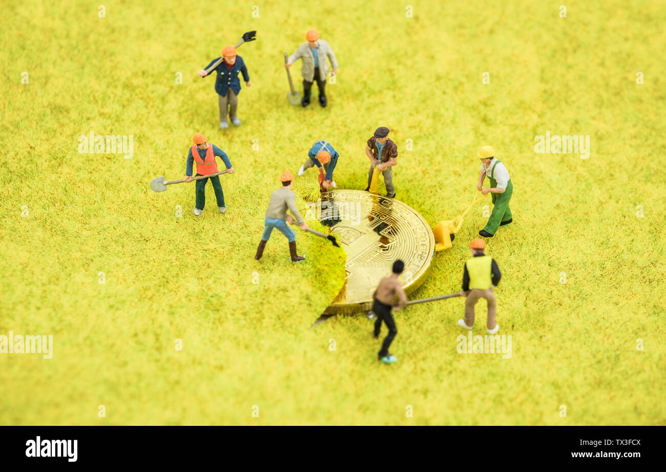 Bitcoin mining creative concept picture Stock Photo - Alamy
