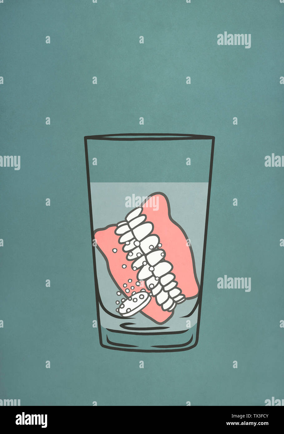 Dentures soaking in denture cleaner water Stock Photo Alamy