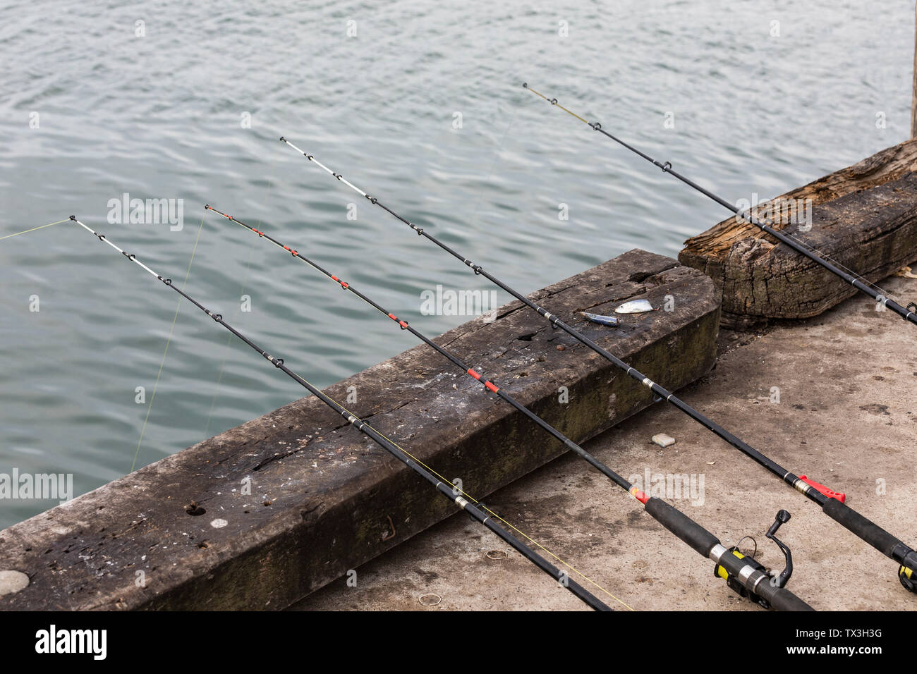 hanging fishing rods