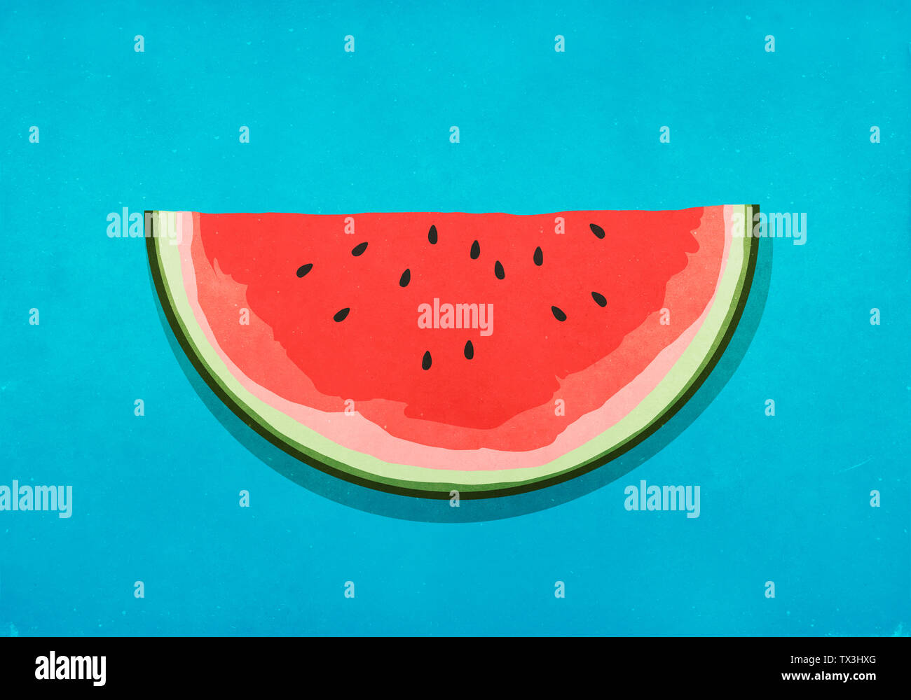 Watermelon slice on blue background Stock Photo - Alamy