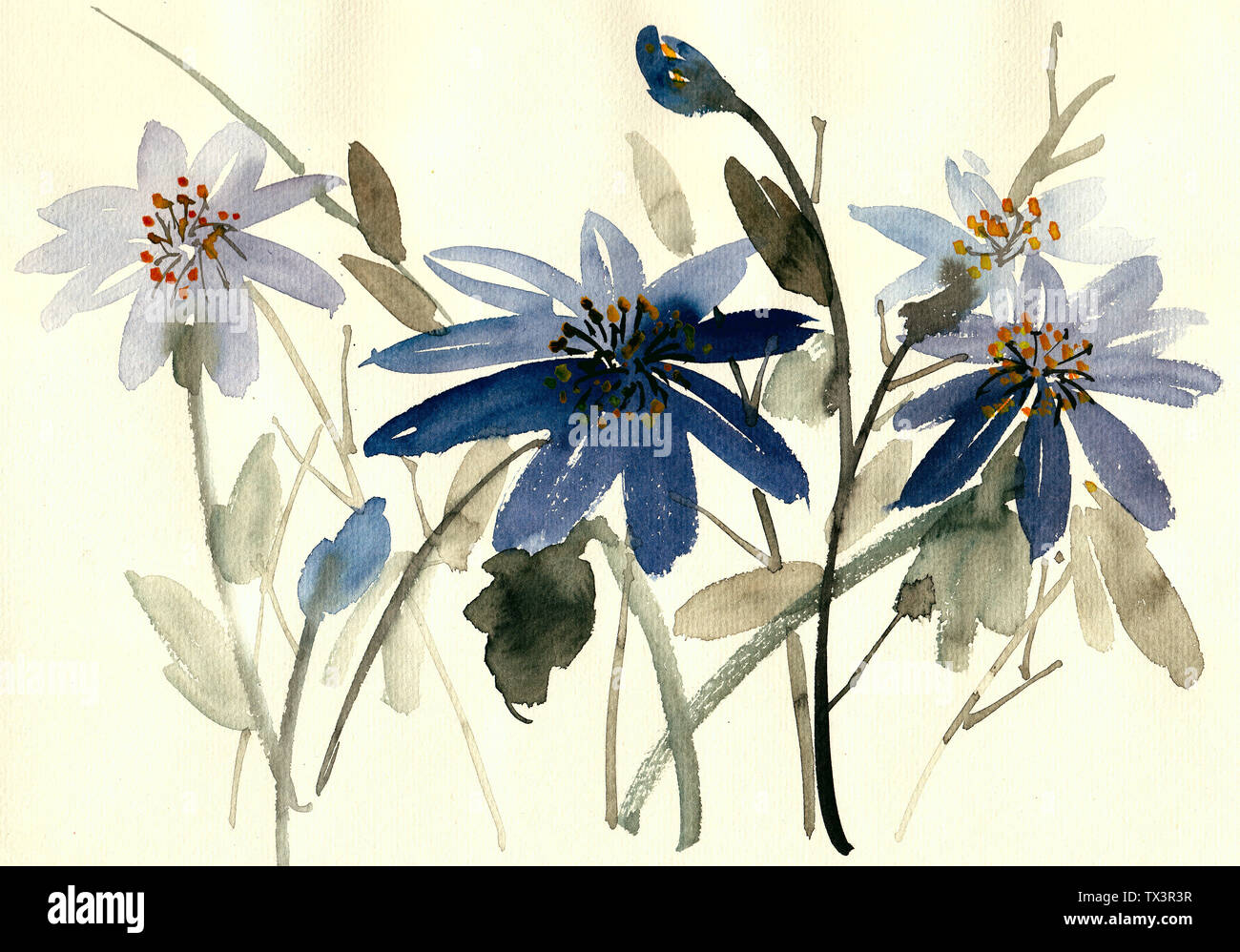 Bud Floral Background Blue Decorative Design Graphic Nature