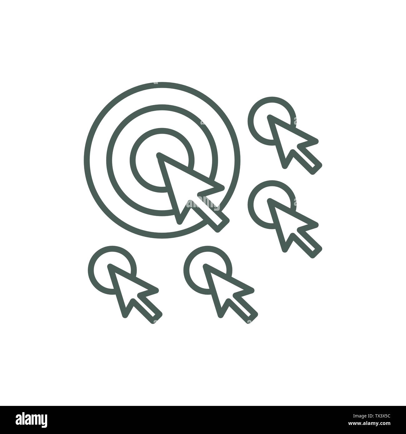 Website clicks icon ; pointer icon - unscrupulously acquiring website clicks Stock Vector