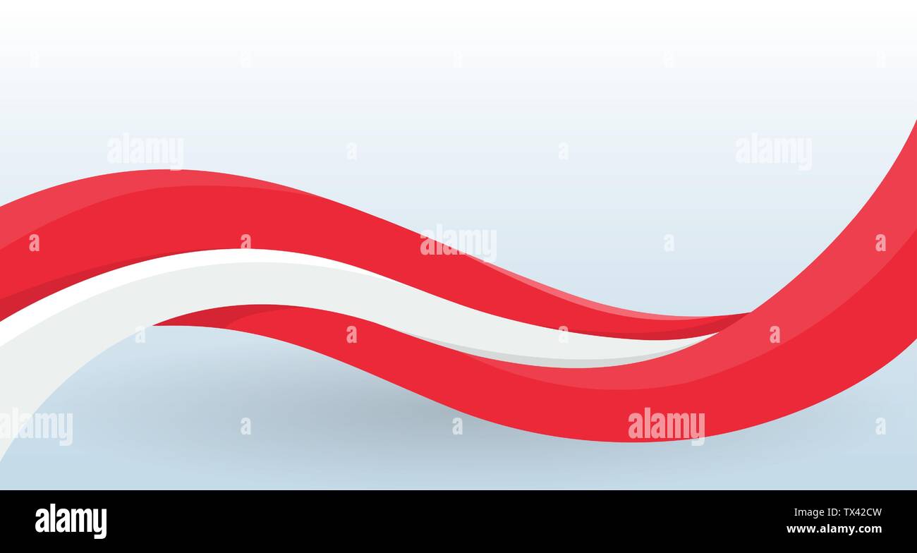 Austria Waving National flag. Modern unusual shape. Design template for decoration of flyer and card, poster, banner and logo. Isolated vector Stock Vector