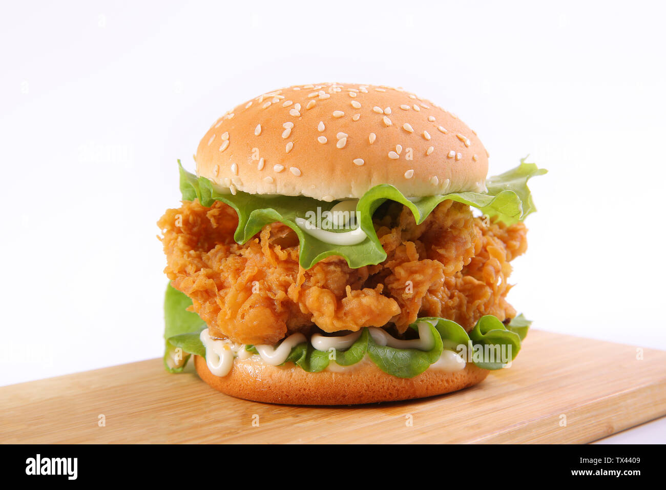 Chicken chop burger Stock Photo Alamy