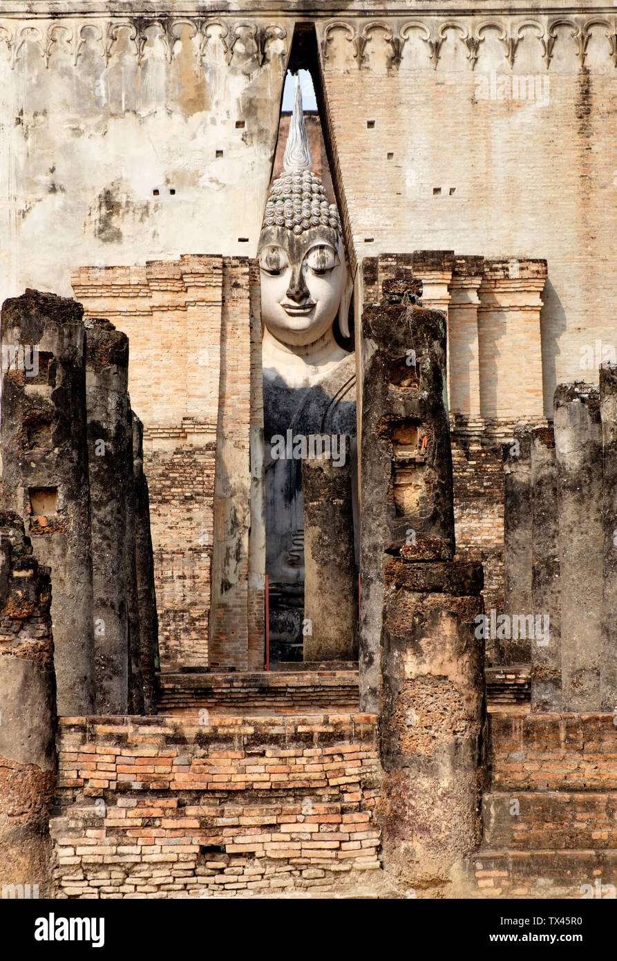 Thailand, Sukhothai, Sukhothai Historical Park, Wat Si Chum Stock Photo
