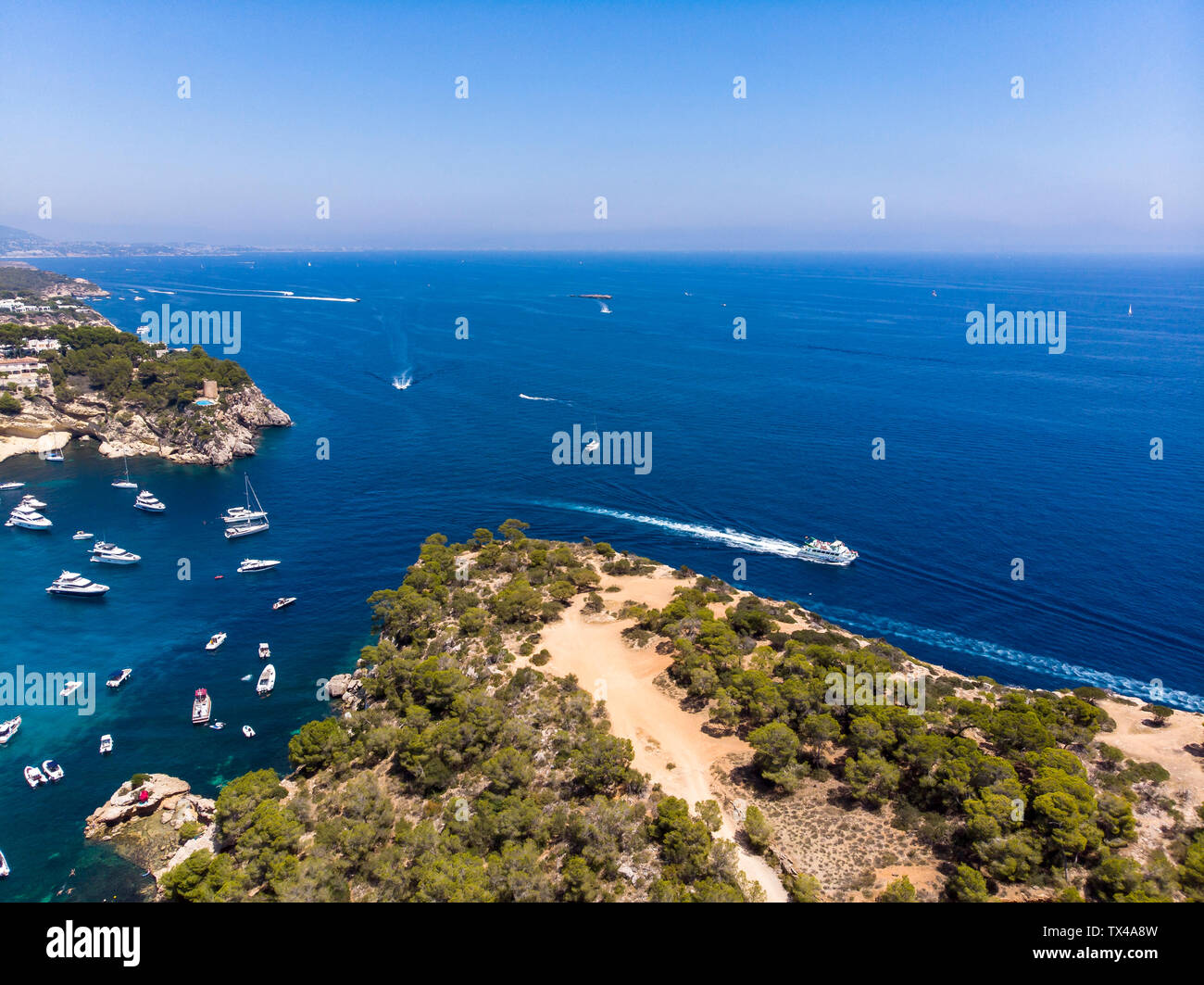 Spain, Mallorca, Palma de Mallorca, Aerial view of Portals Vells Stock Photo