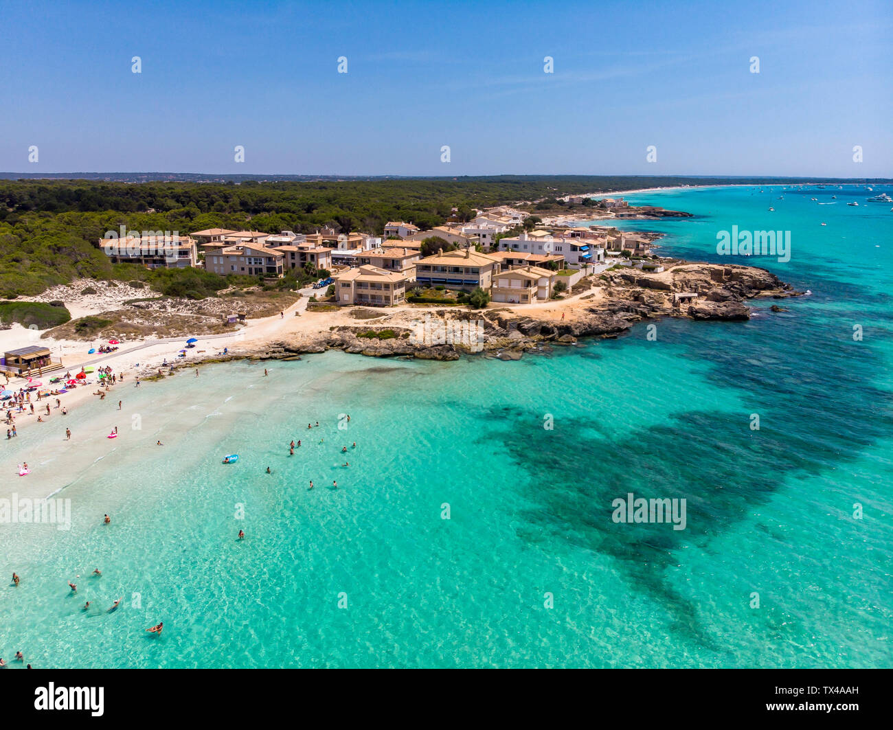 Spain Balearic Islands Mallorca Sa Rapita Ses Covetes Aerial