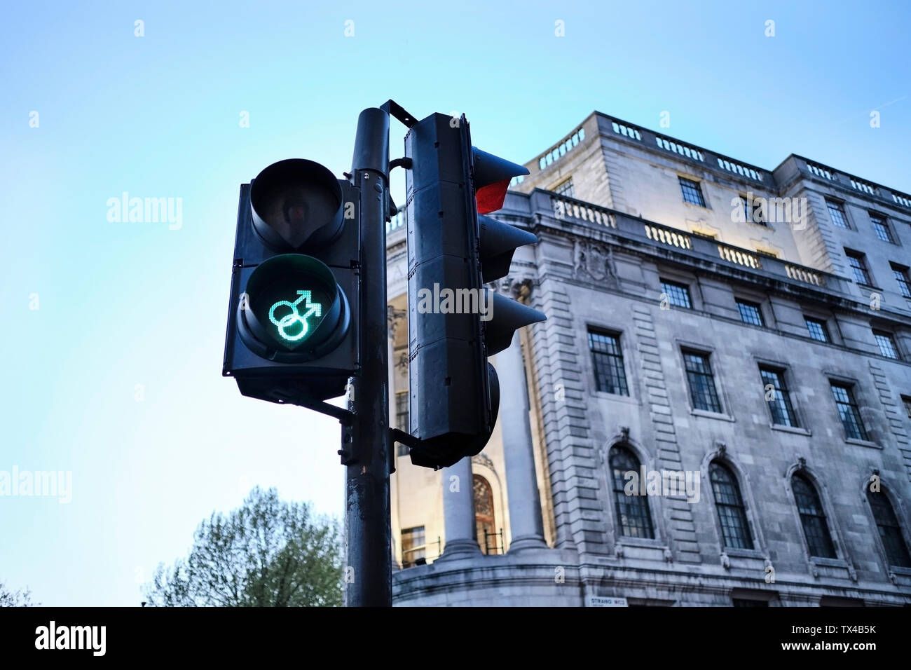 UK, London, gay-themed traffic lights Stock Photo