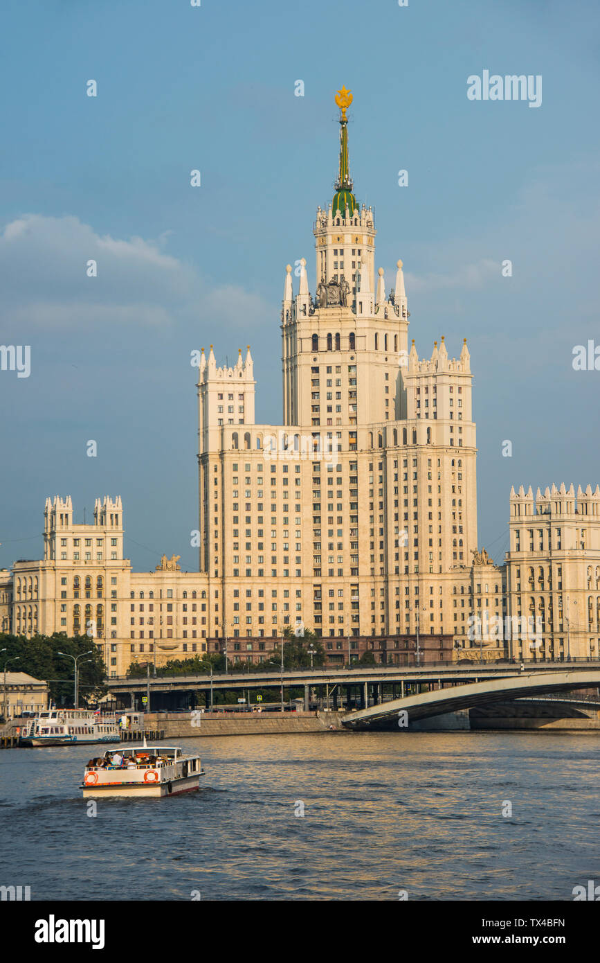 Russia, Moscow, river cruise along the Moskva before one of the Seven Sisters Stock Photo